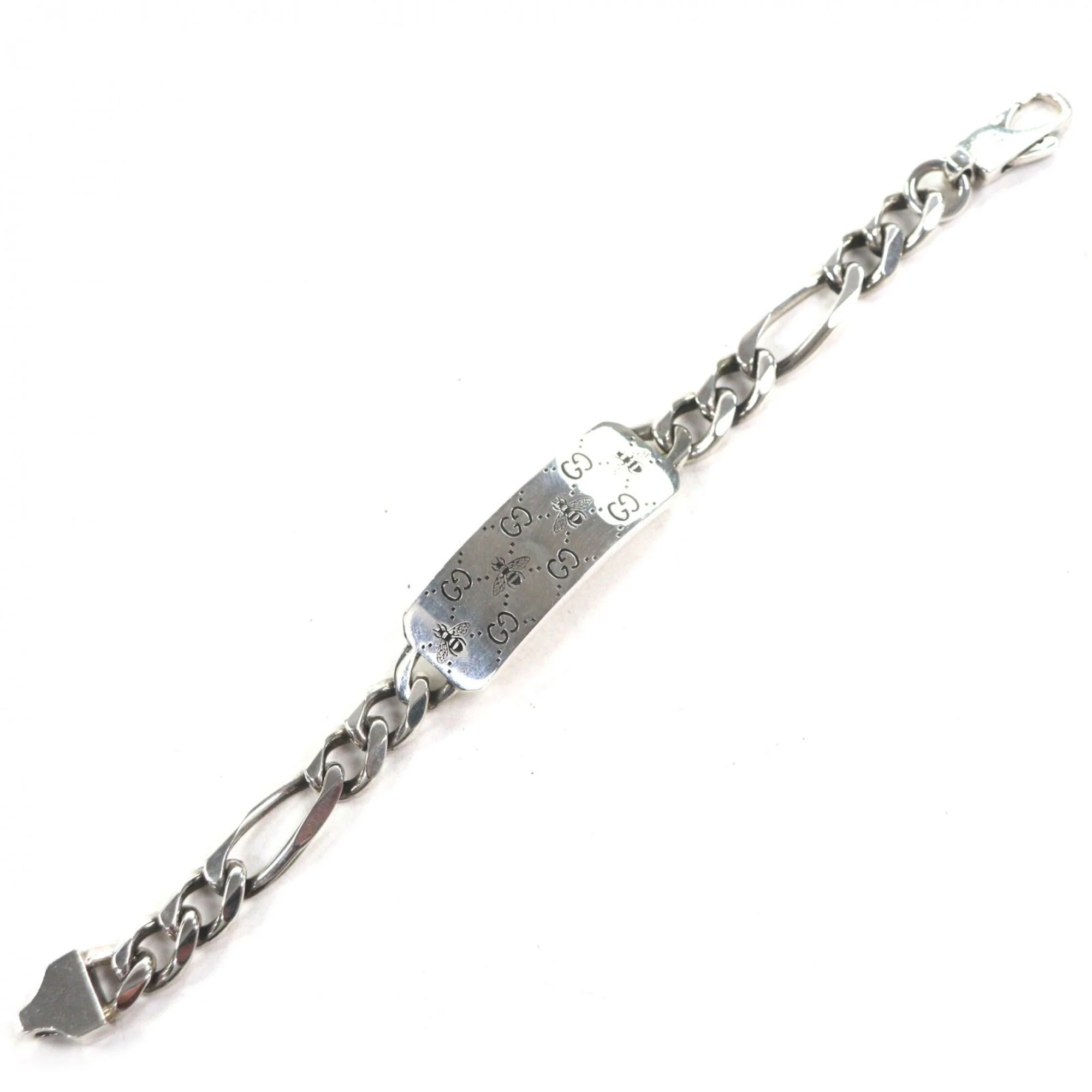 GG and Bee Engraved Bracelet Sterling Silver - Image 2
