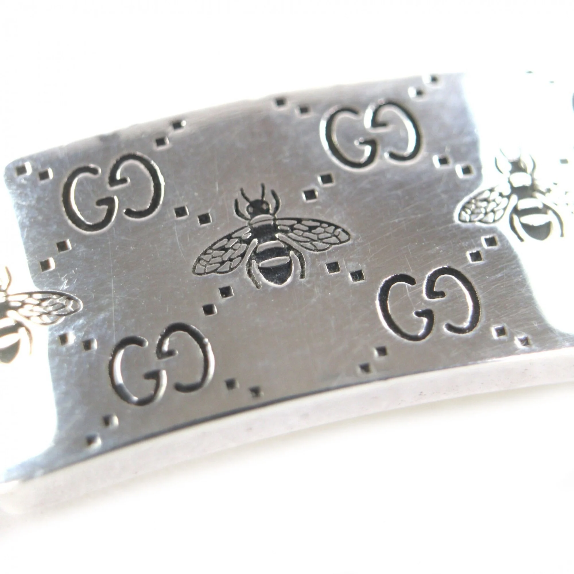 GG and Bee Engraved Bracelet Sterling Silver - Image 4