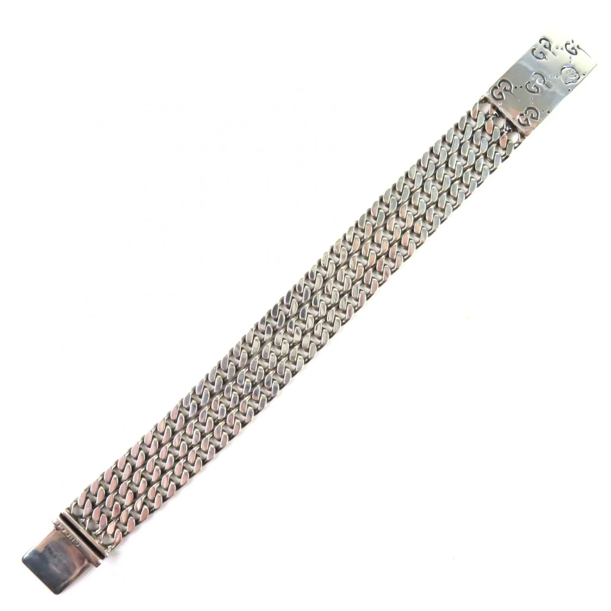 GG Pattern Triple Chain Bracelet Sterling Silver - Image 2