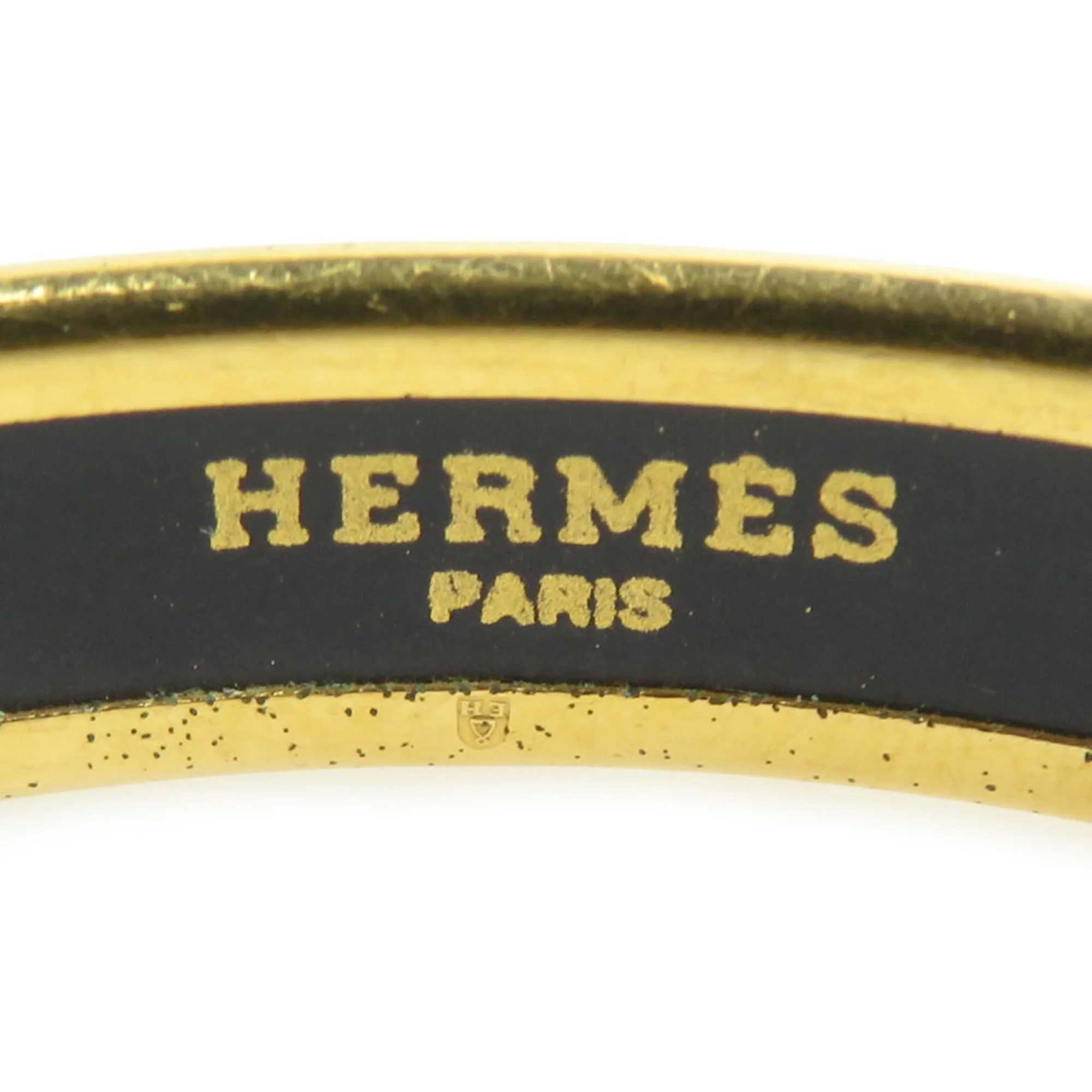 Bangle Bracelet Enamel and Metal Blue and Gold - Image 7