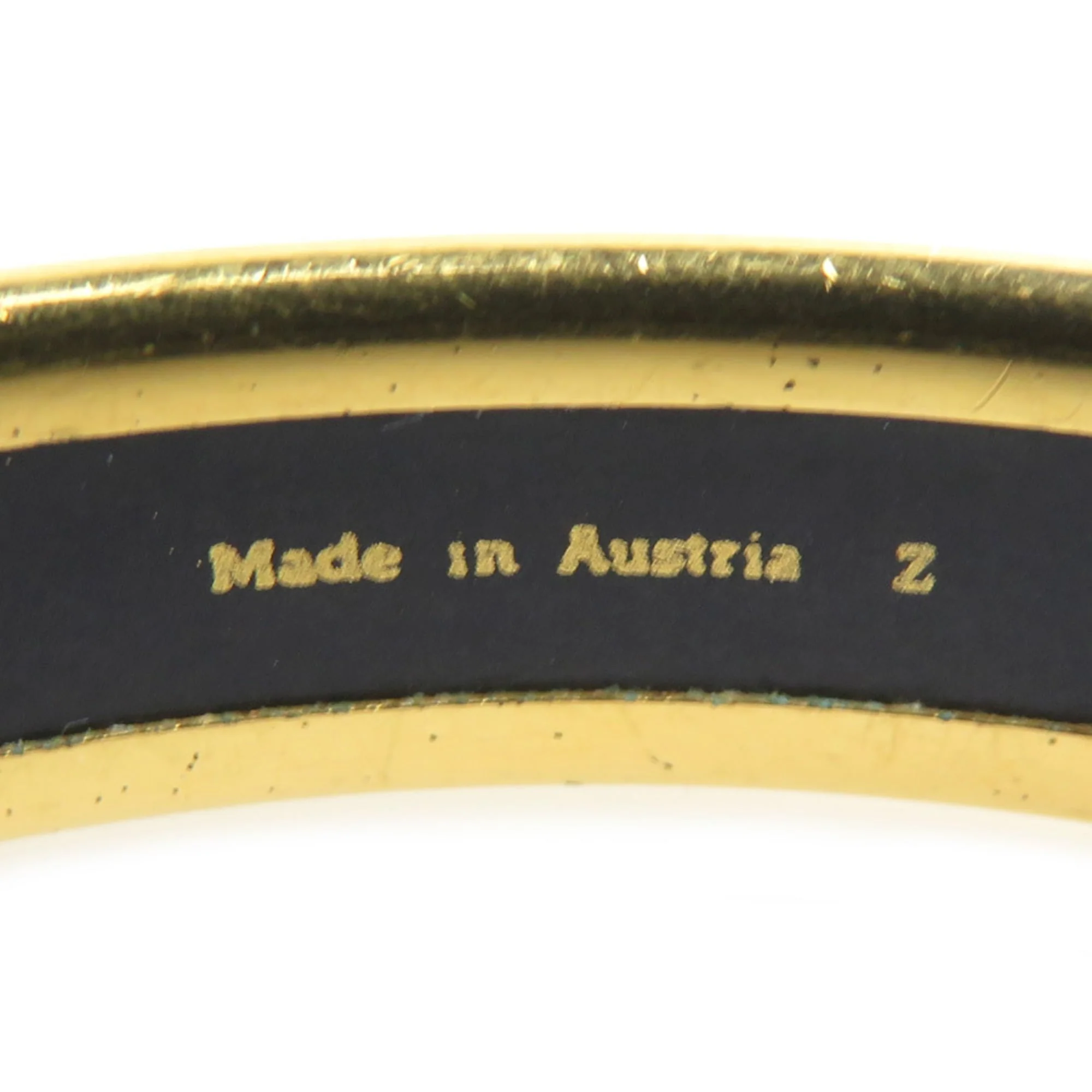 Bangle Bracelet Enamel and Metal Blue and Gold - Image 8