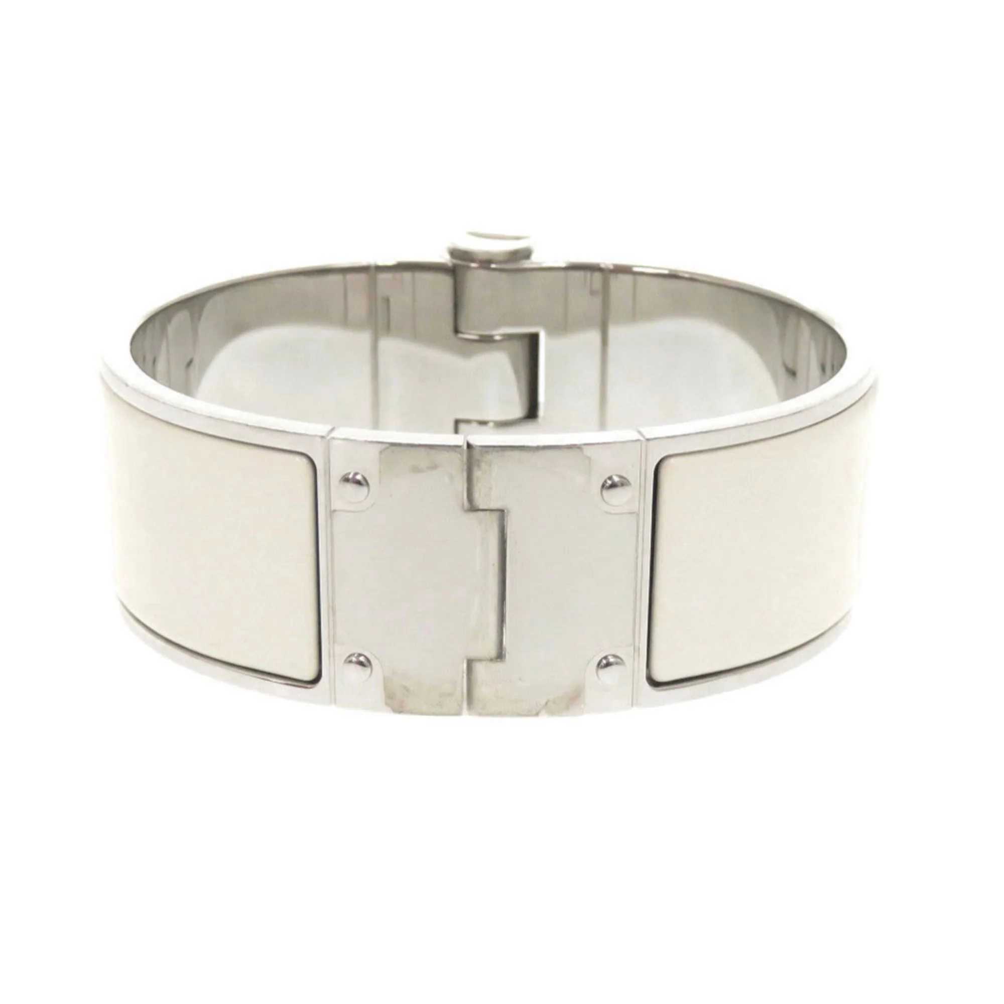 Bangle Bracelet Metal Silver White - Image 3