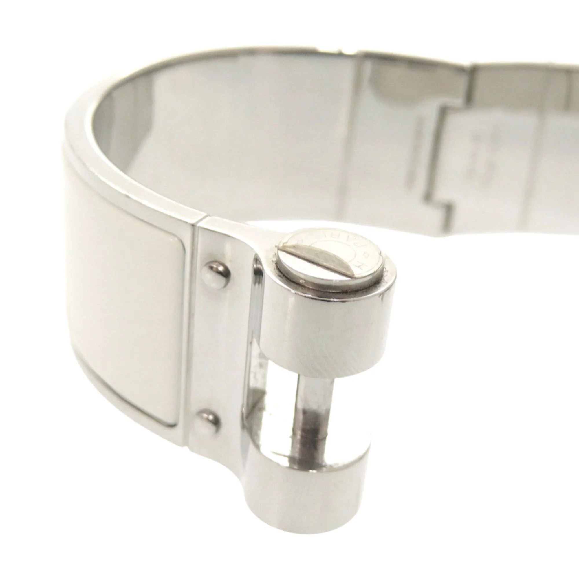 Bangle Bracelet Metal Silver White - Image 9