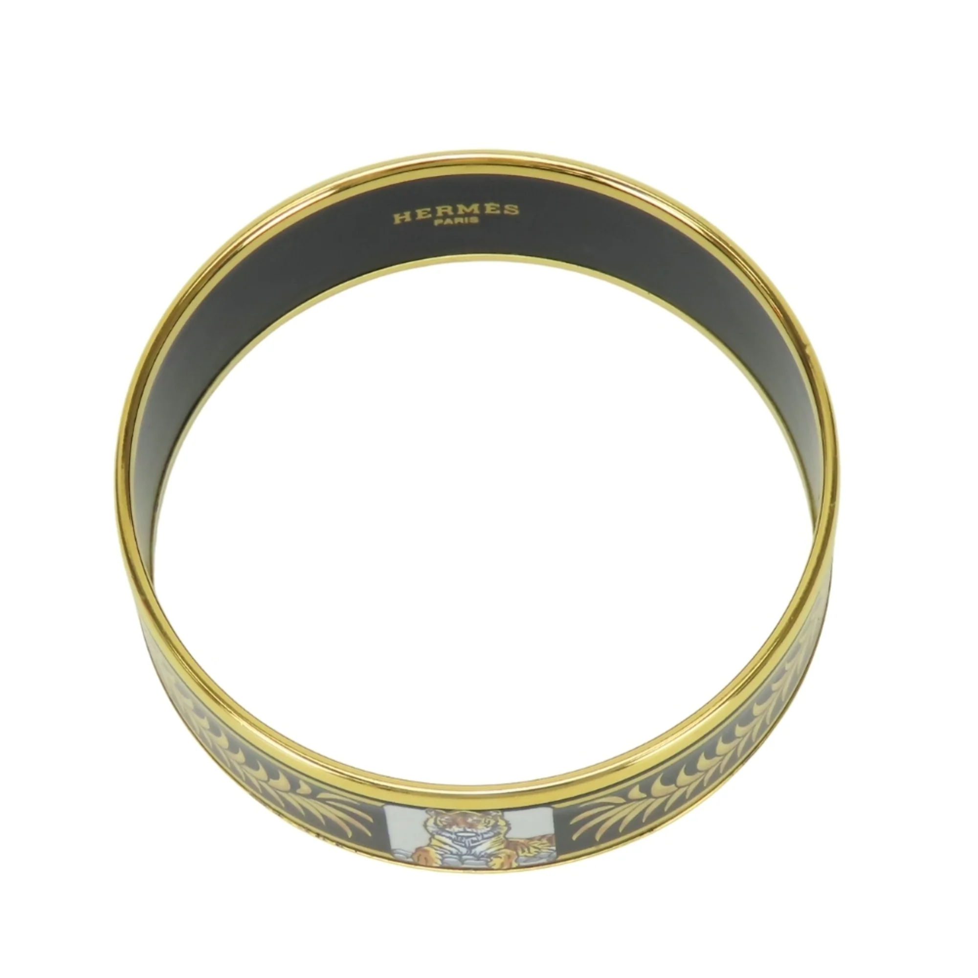 Bangle Cloisonné and Enamel and Metal Black and Gold Bracelet - Image 5