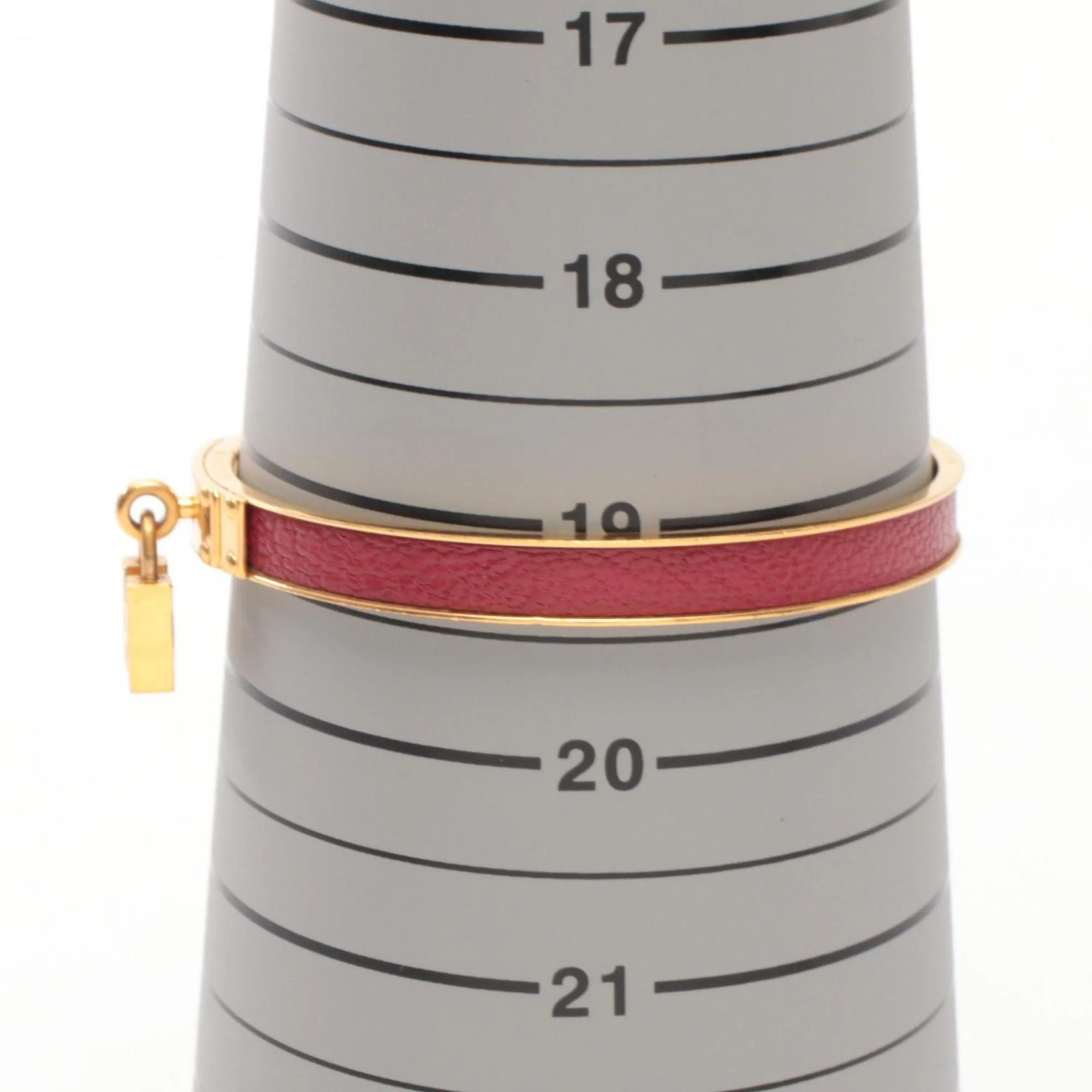Bangle Gold and Leather Red Bracelet - Image 5