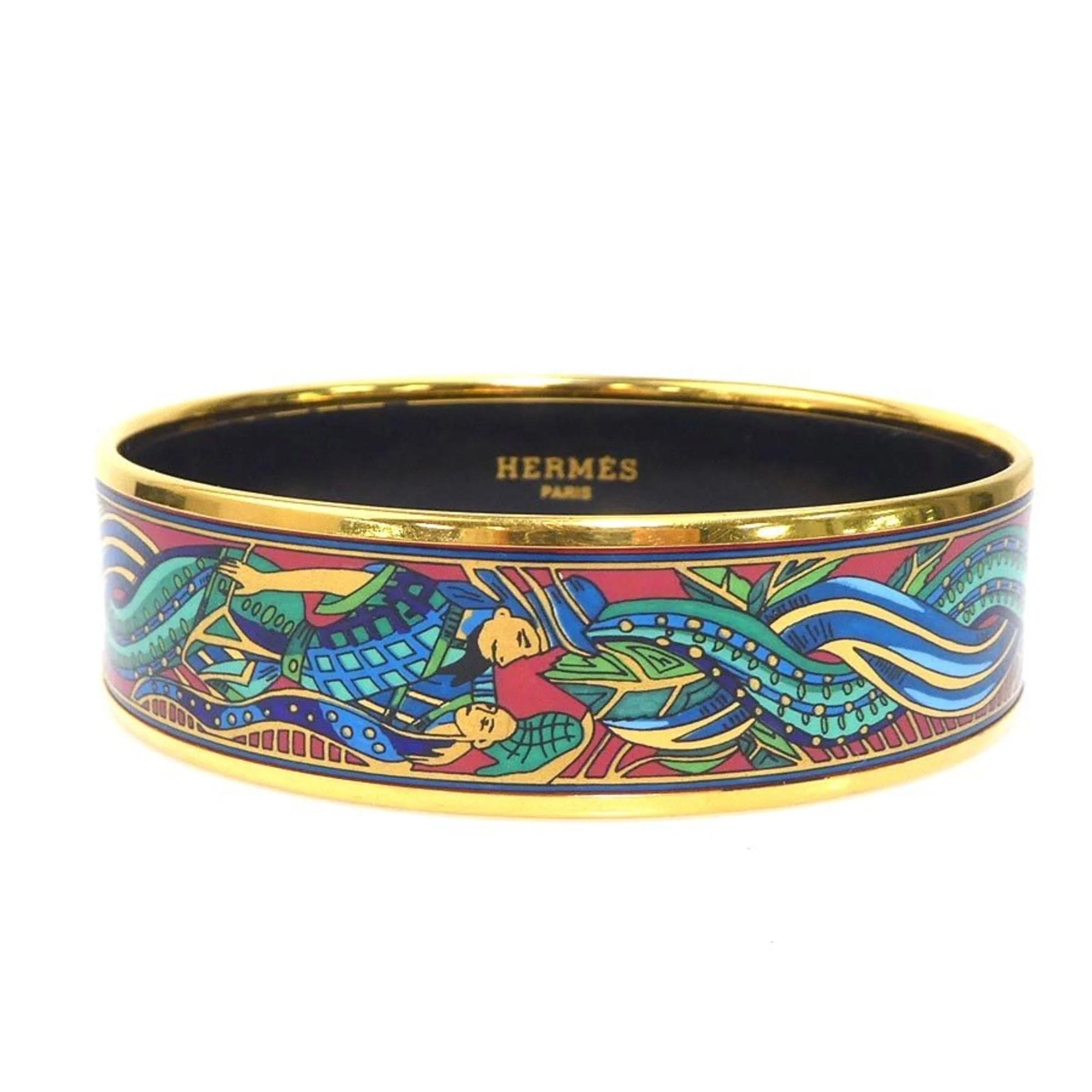 Bracelet Enamel and Metal Gold Multi-color