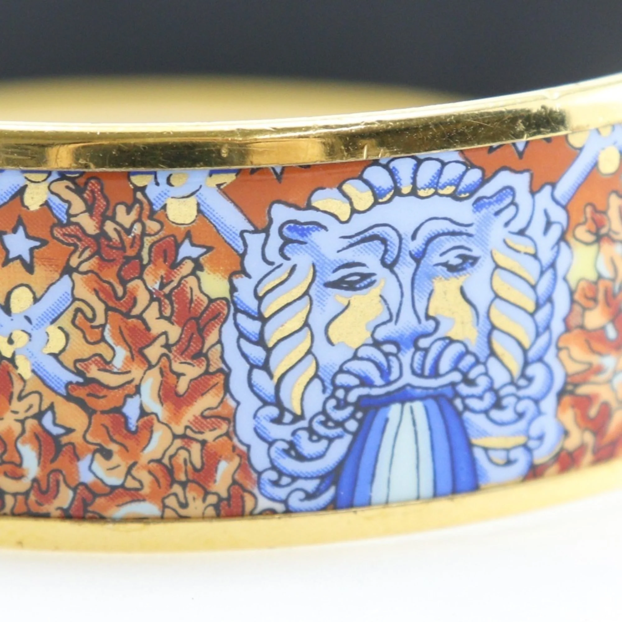 Bracelet Gold With CloisonnŽ Enamel Lion Design Orange - Image 6