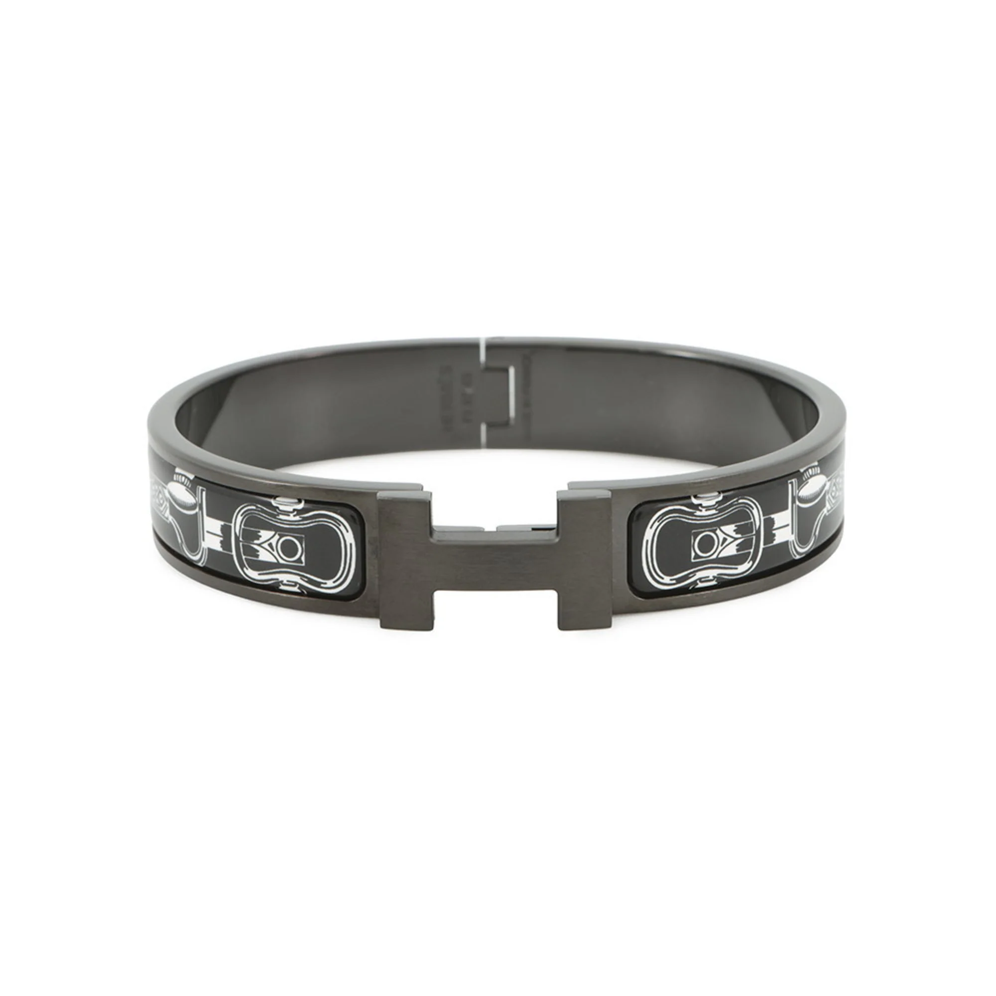 Clic Bracelet Enamel Black Metallic