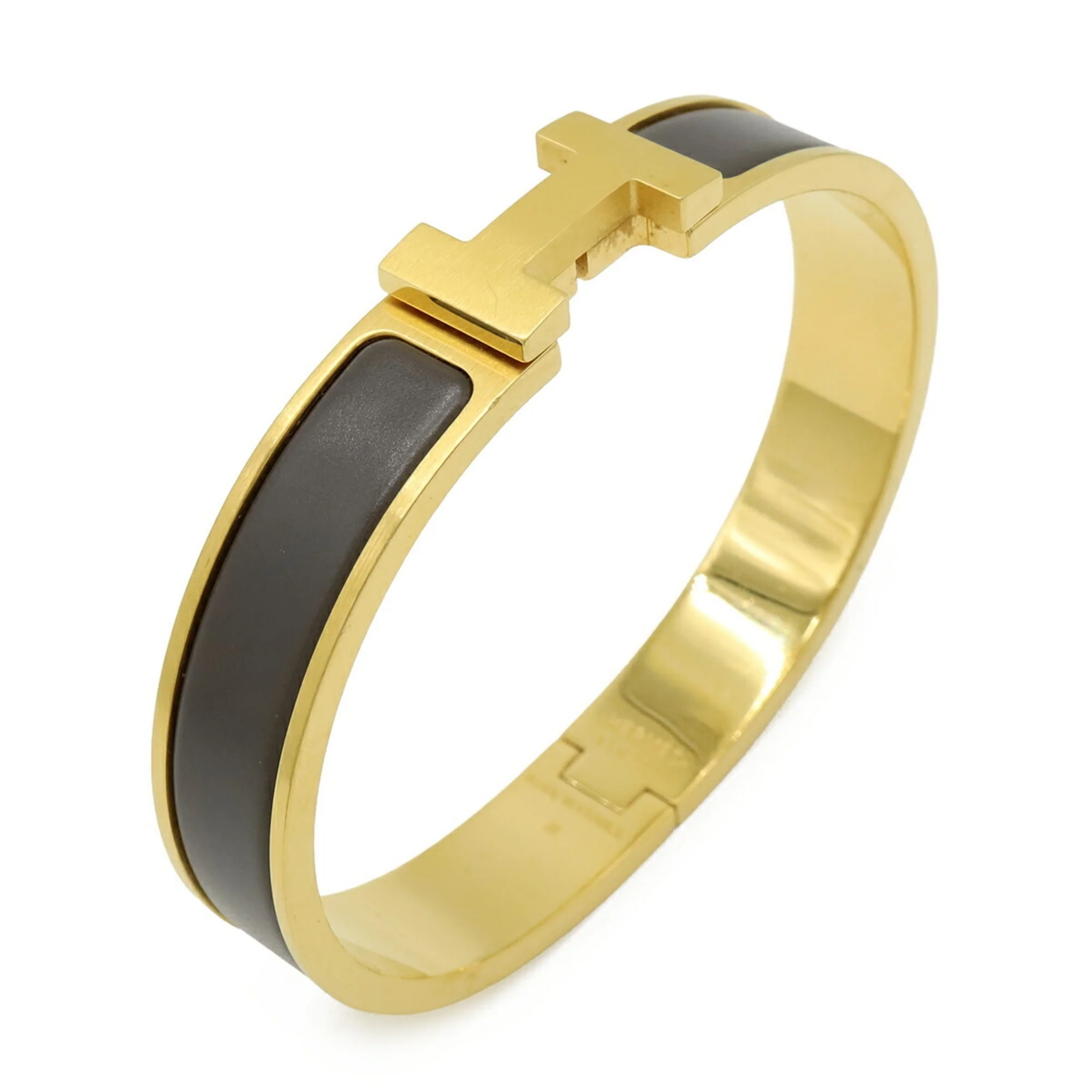 Clic Bracelet Enamel Golden Yellow Gris Etain Matte - Image 2