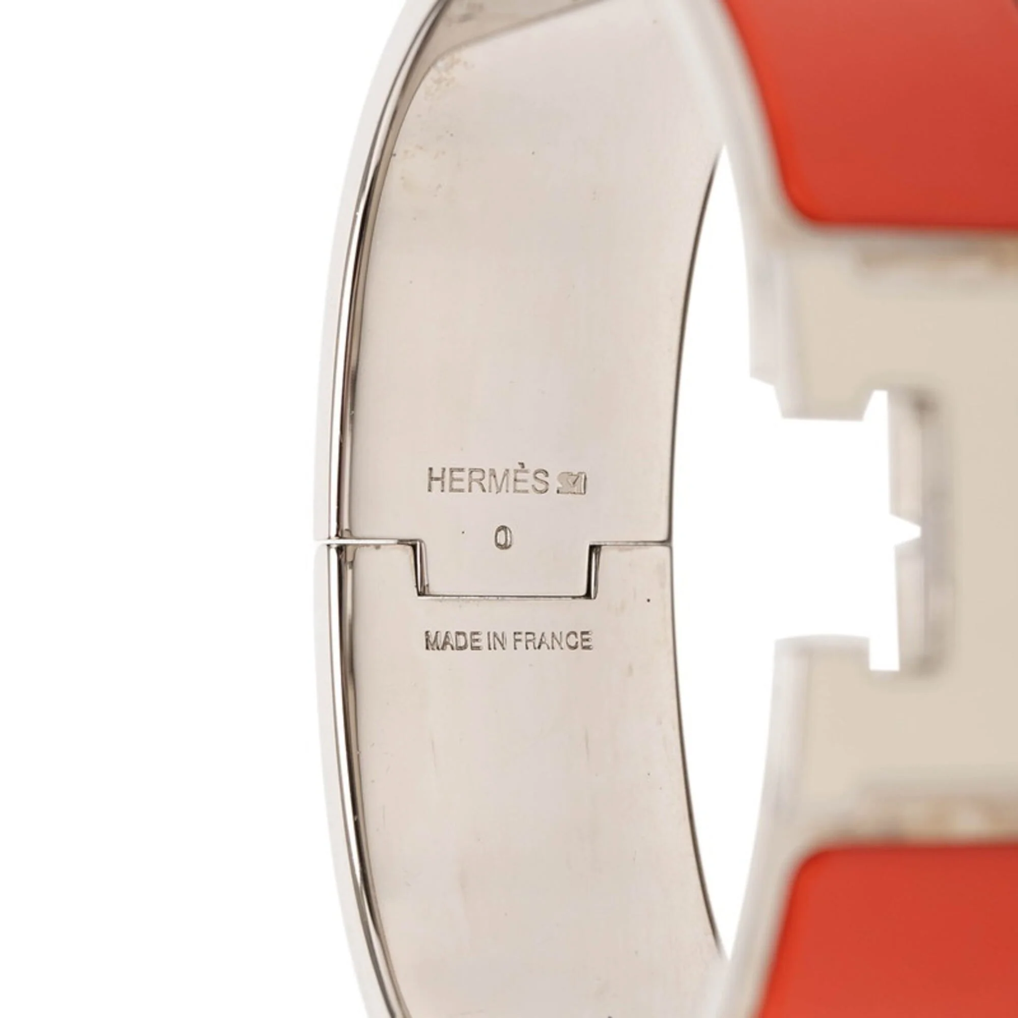 Clic Clac H Bangle Metal Orange White Silver Bracelet - Image 5