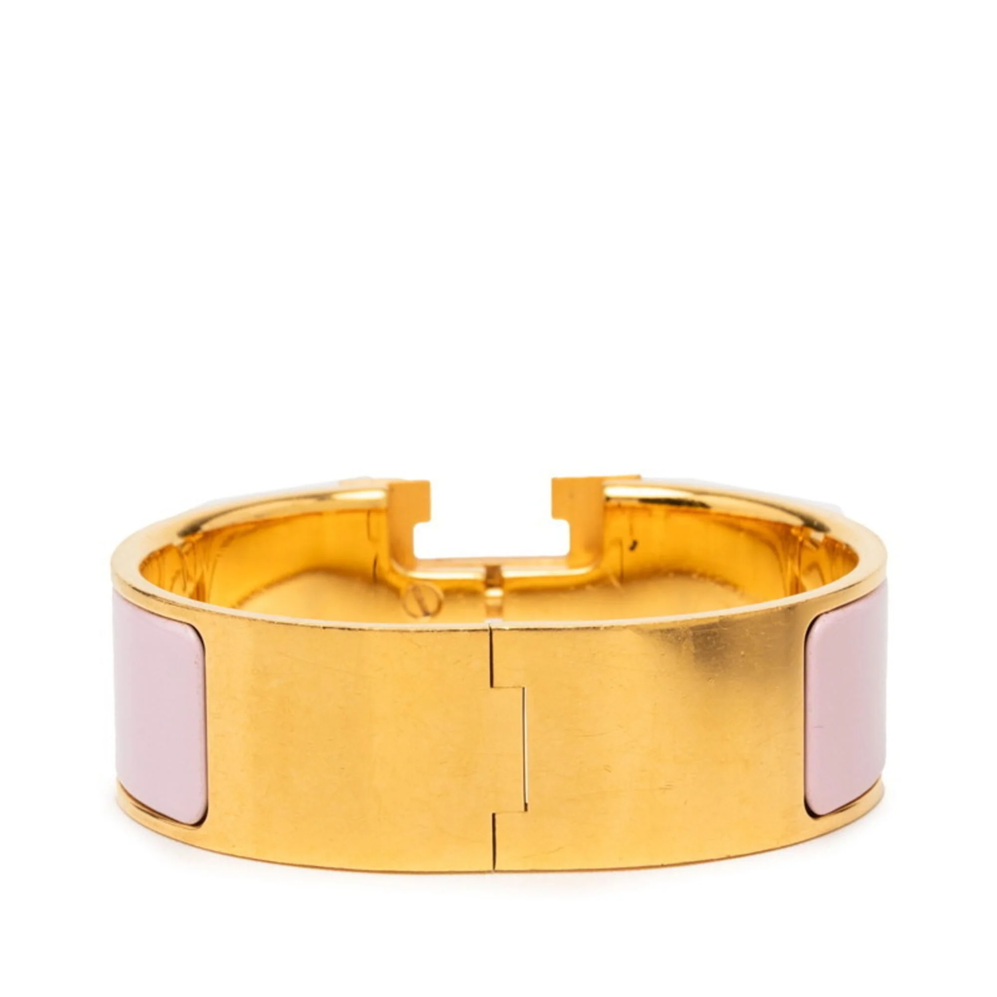 Clic Clac H Bracelet Enamel Gold and Pink - Image 3