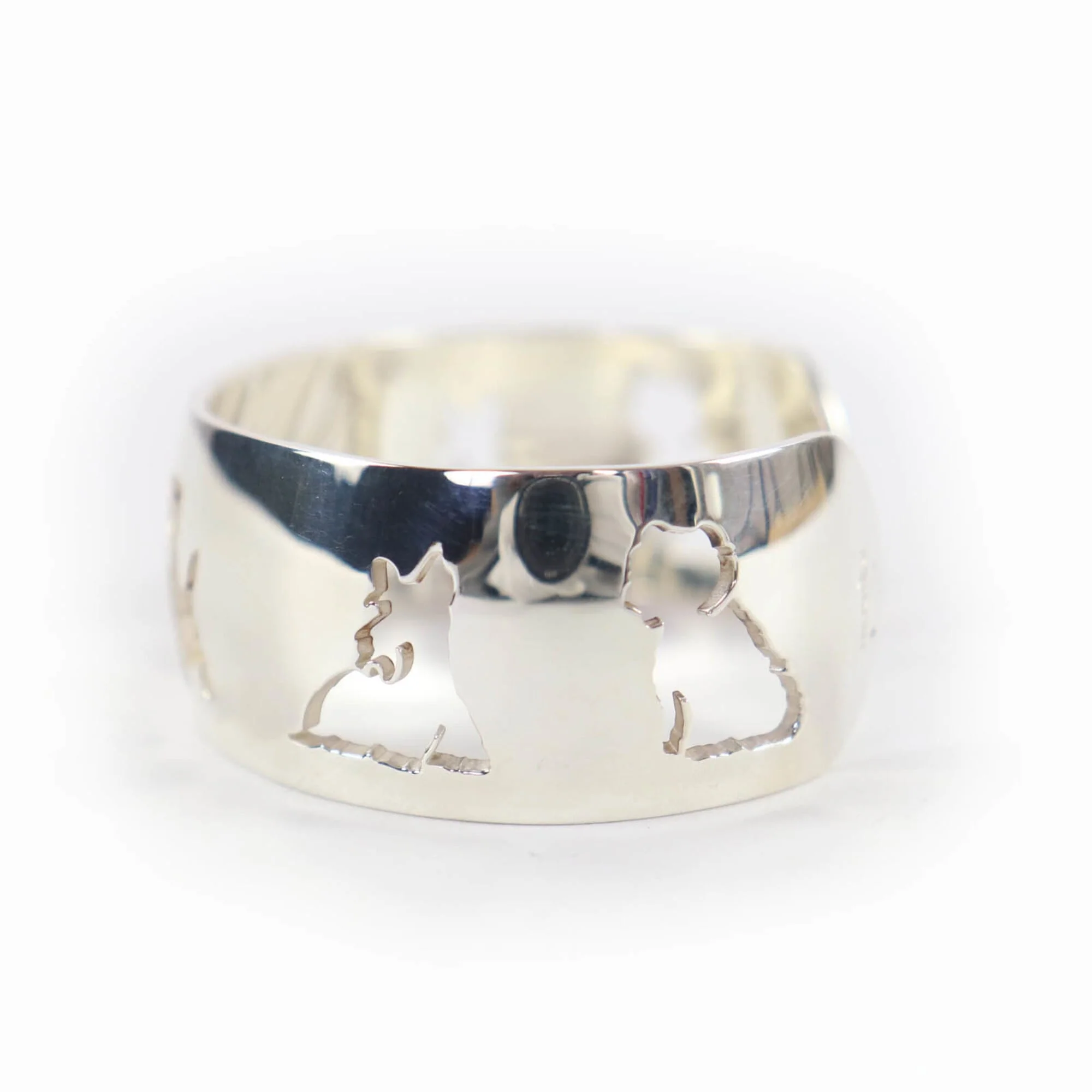 Dog Design Bangle Sterling Silver Bracelet - Image 3