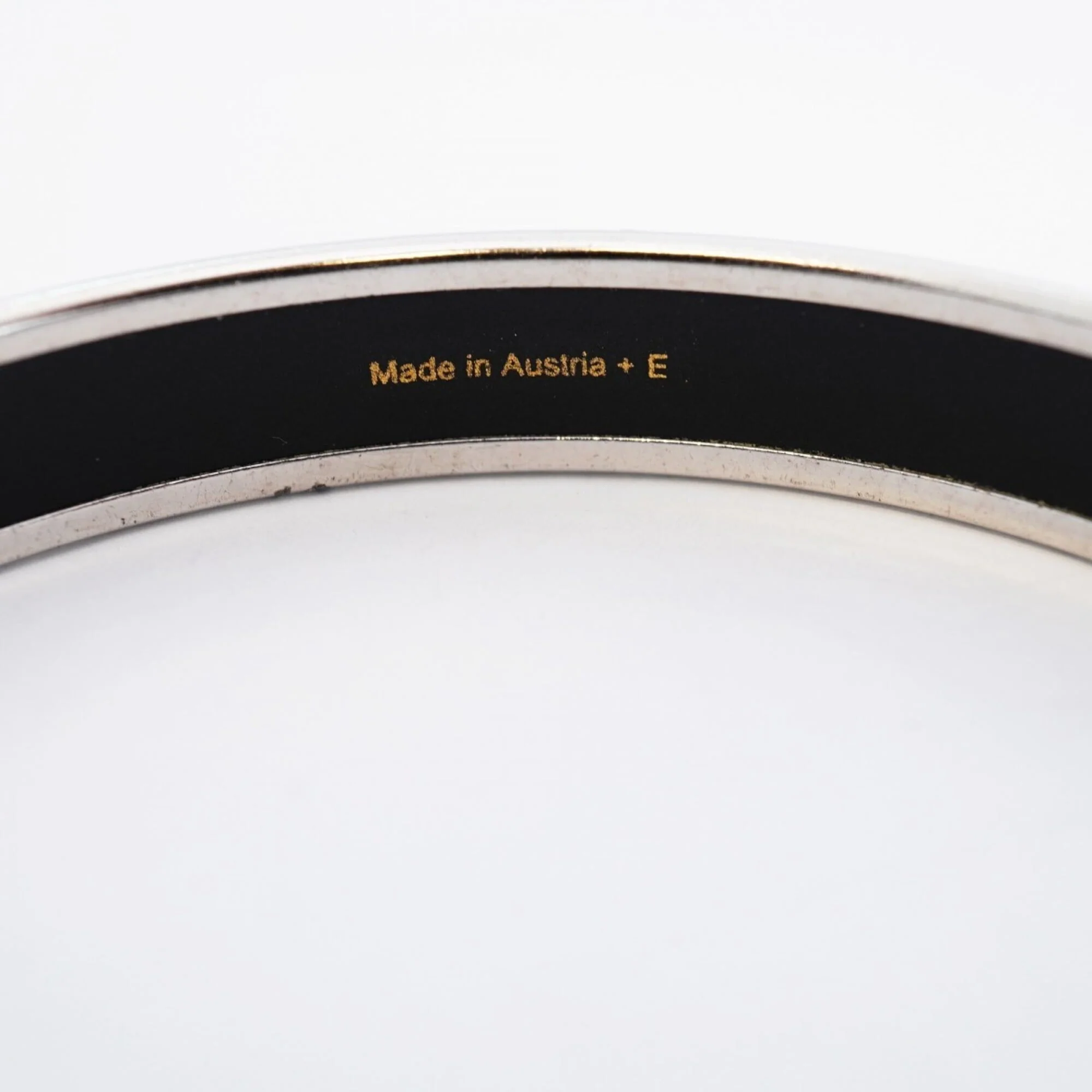 Email Bangle Bracelet Metal Black and Silver Mini Cloisonné - Image 5