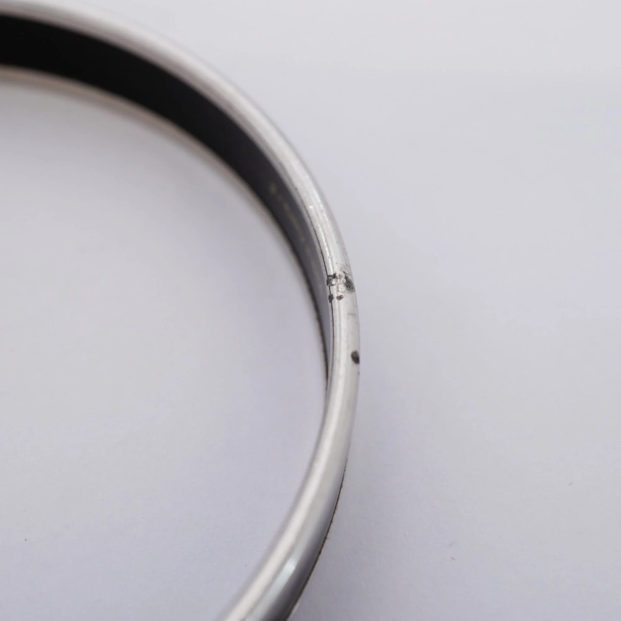 Email Bangle Bracelet Metal Black and Silver Mini Cloisonné - Image 7