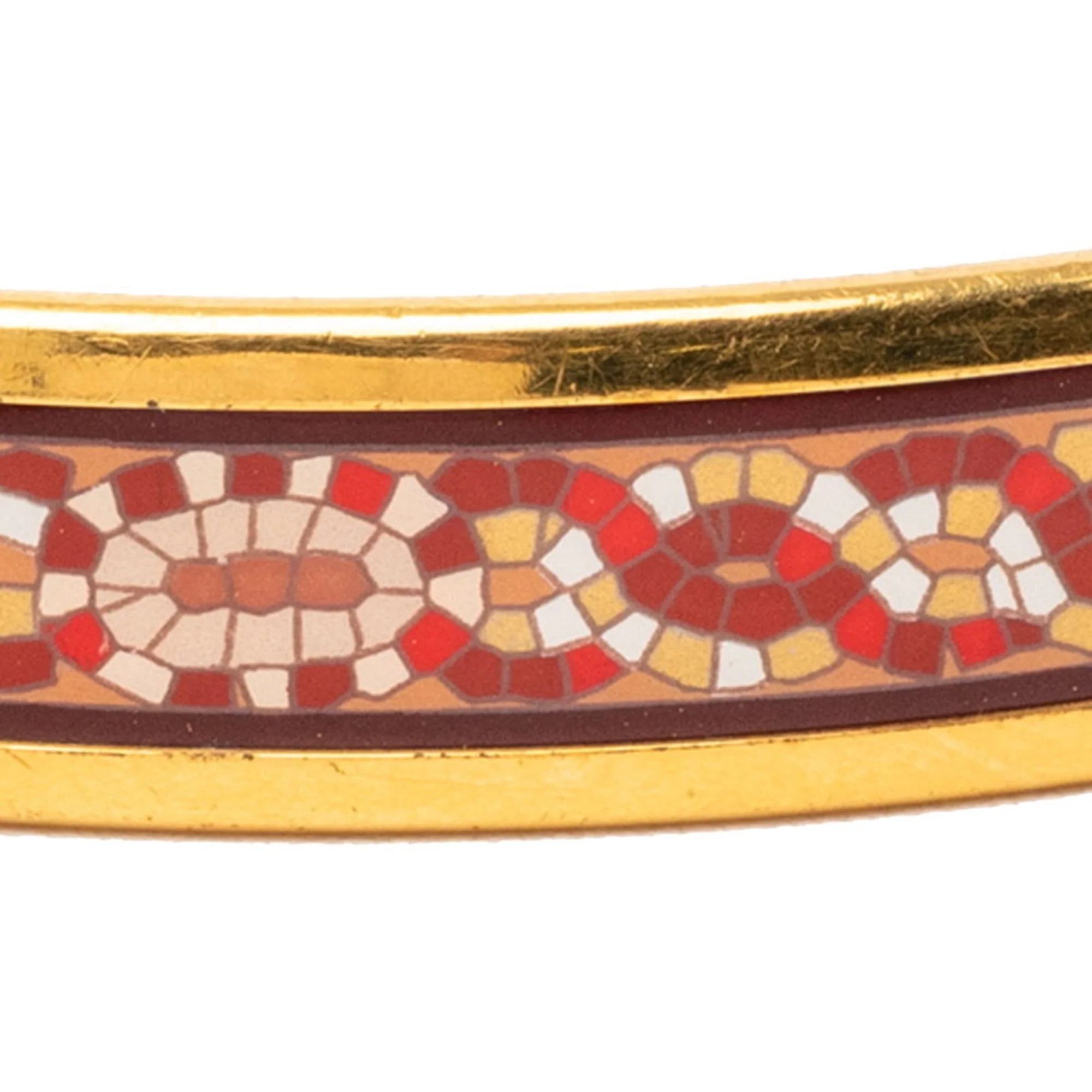 Enamel Cloisonne Bracelet Gold and Red Plated Mini - Image 4
