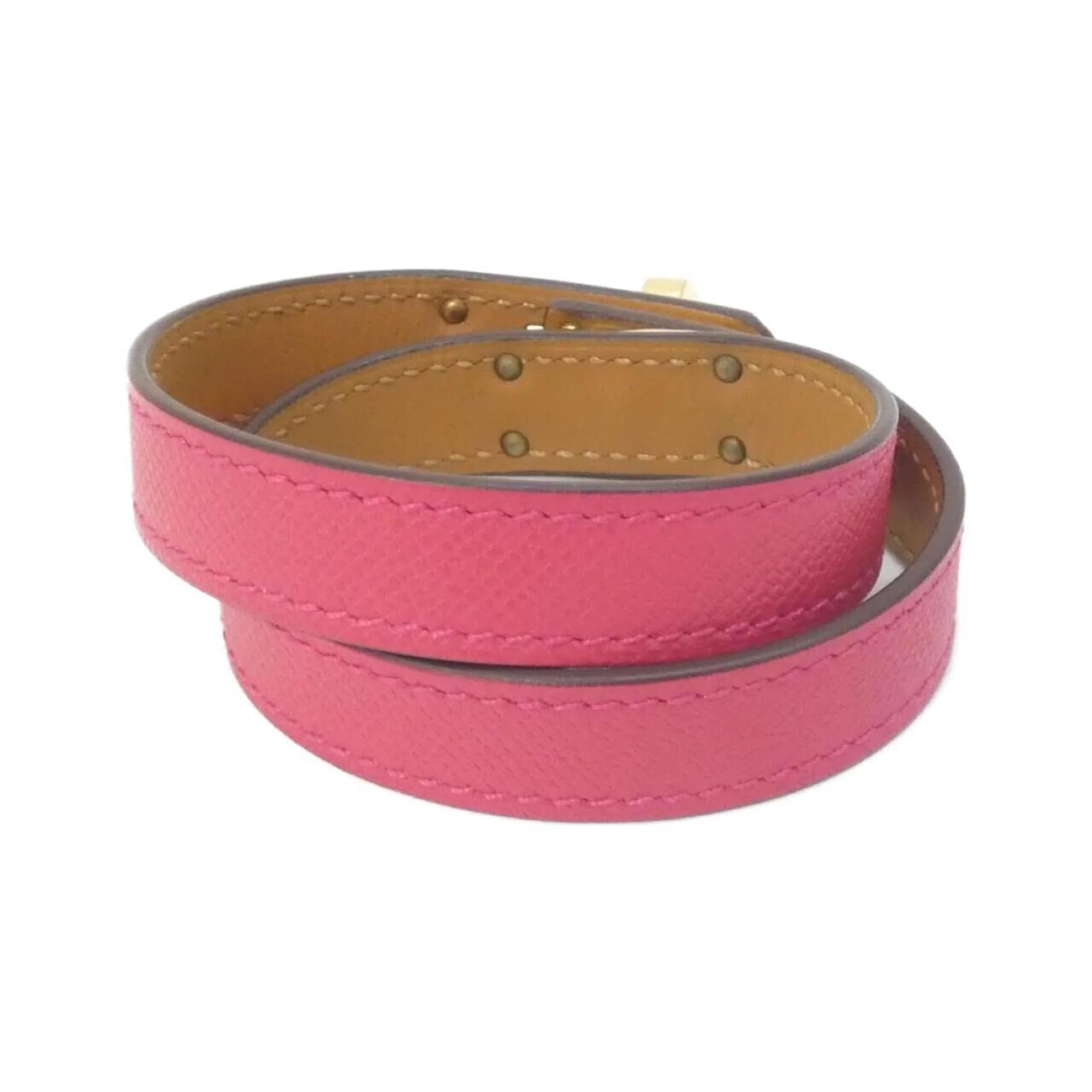 Kelly Double Tour Bracelet Gold Pink - Image 2