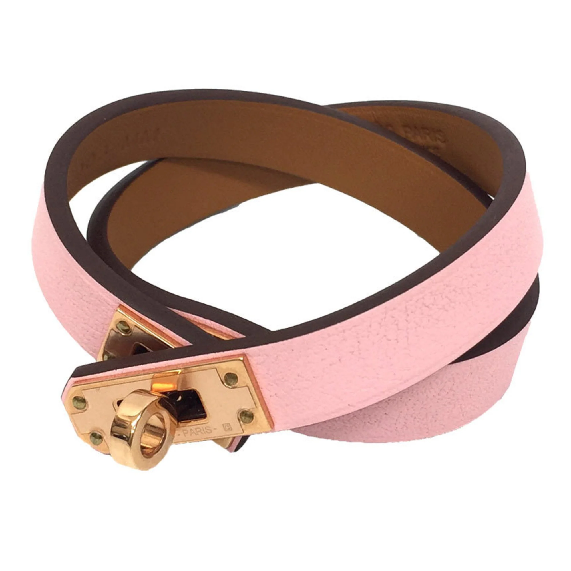 Mini Kelly Double Tour Bracelet Swift Leather Rose Sakura Pink