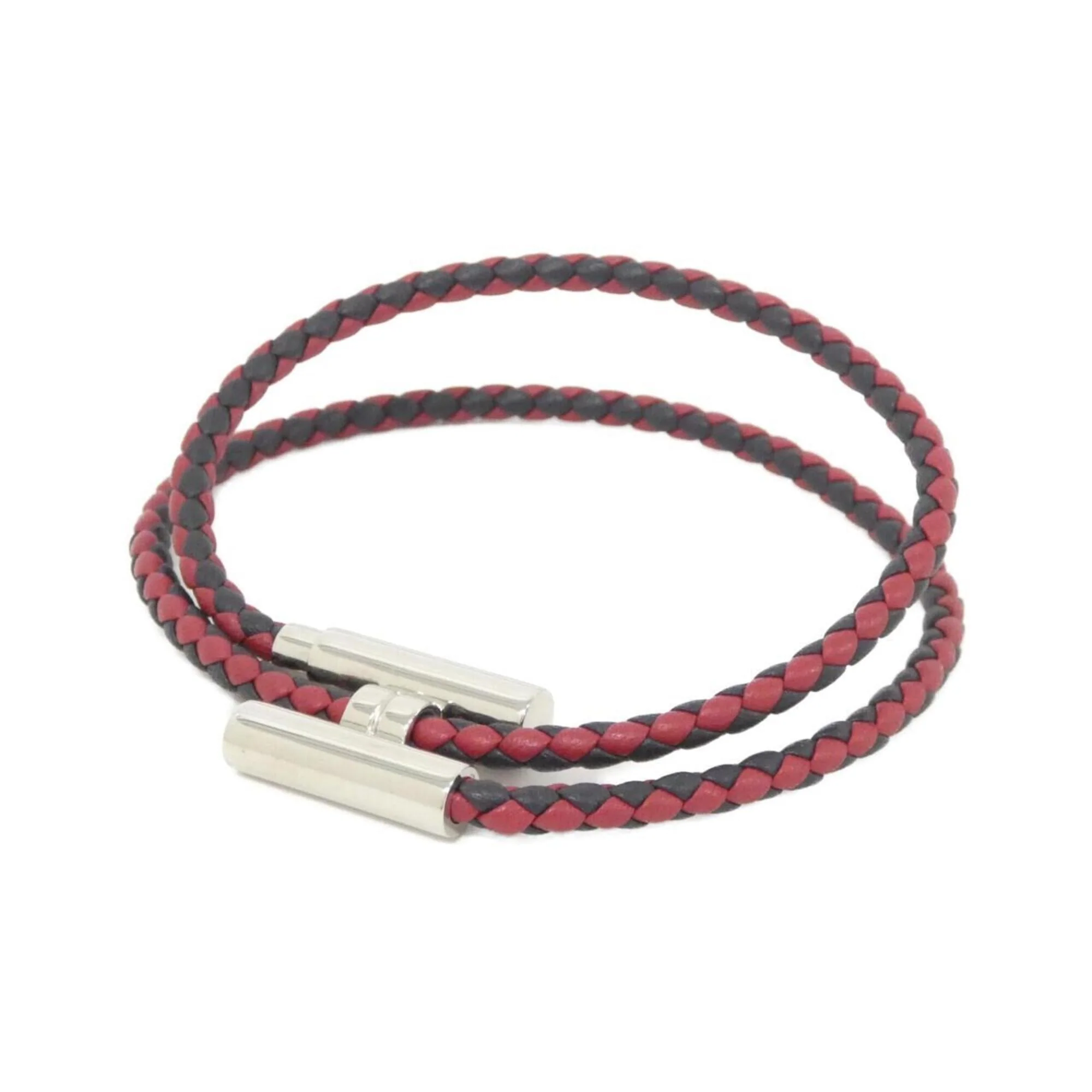 Tourni Tresse Bracelet Swift Leather and Silver