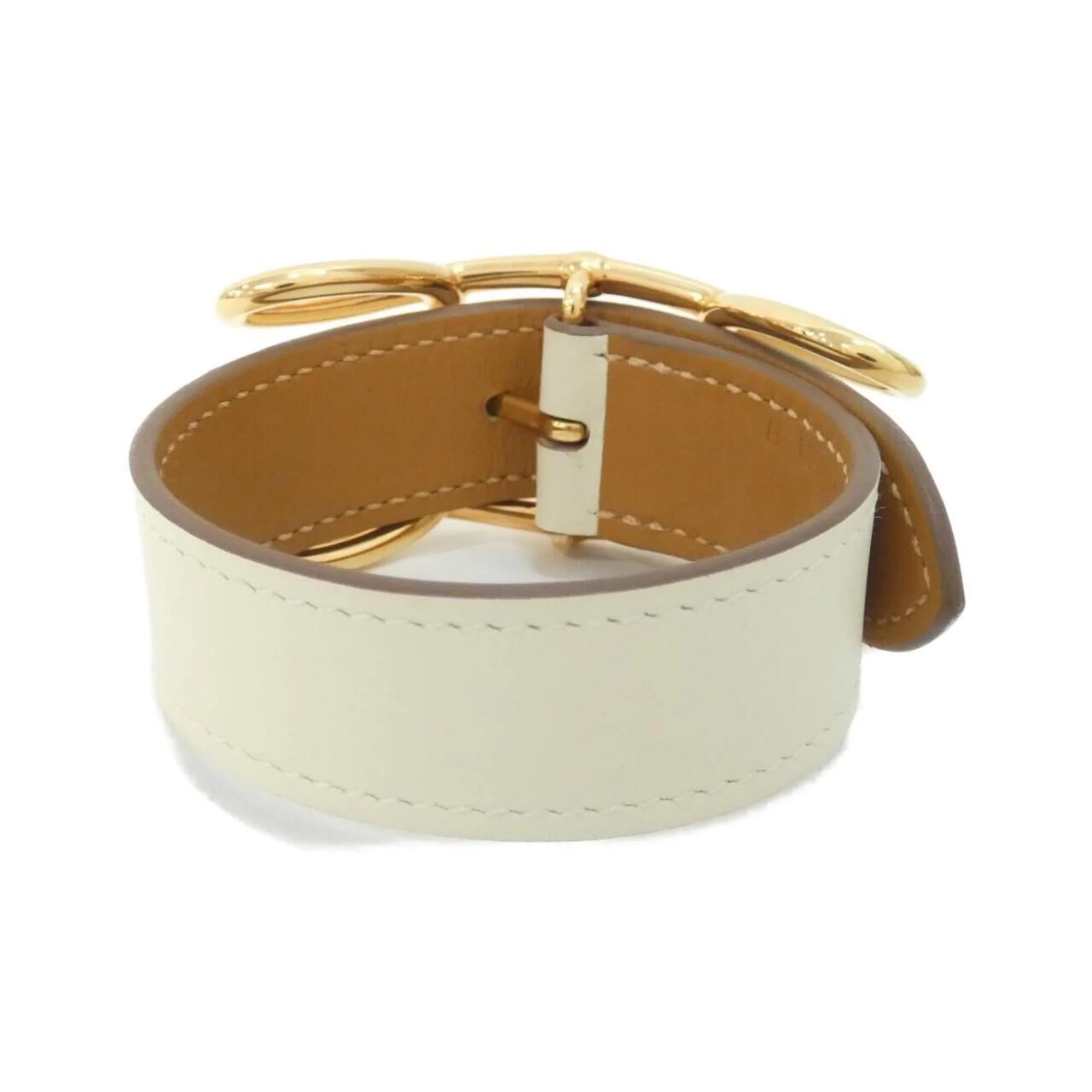 Voltige Bracelet Swift Leather Rose Gold and White - Image 2