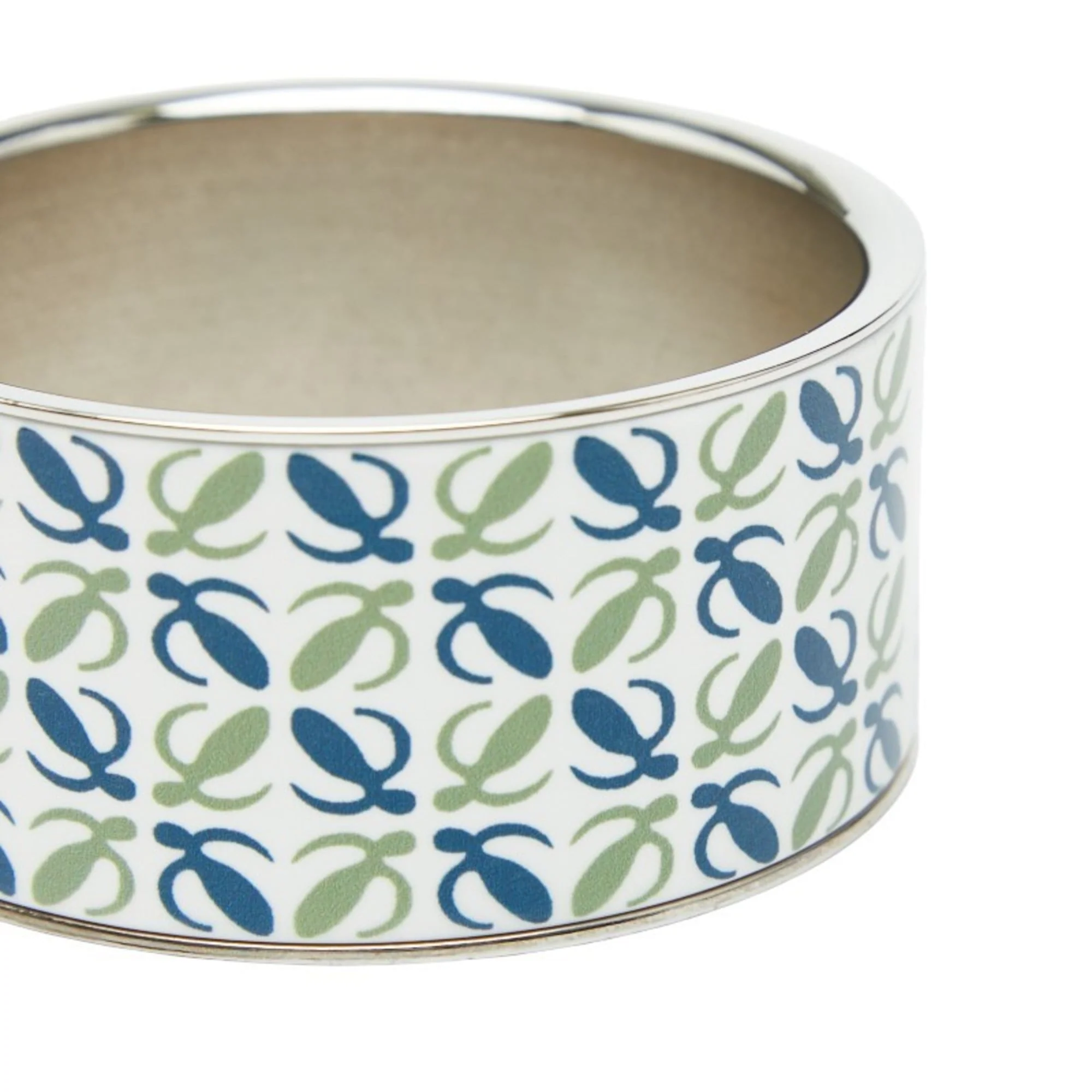 Anagram Bangle Metal Green and Navy and Silver and White Bracelet - Image 3