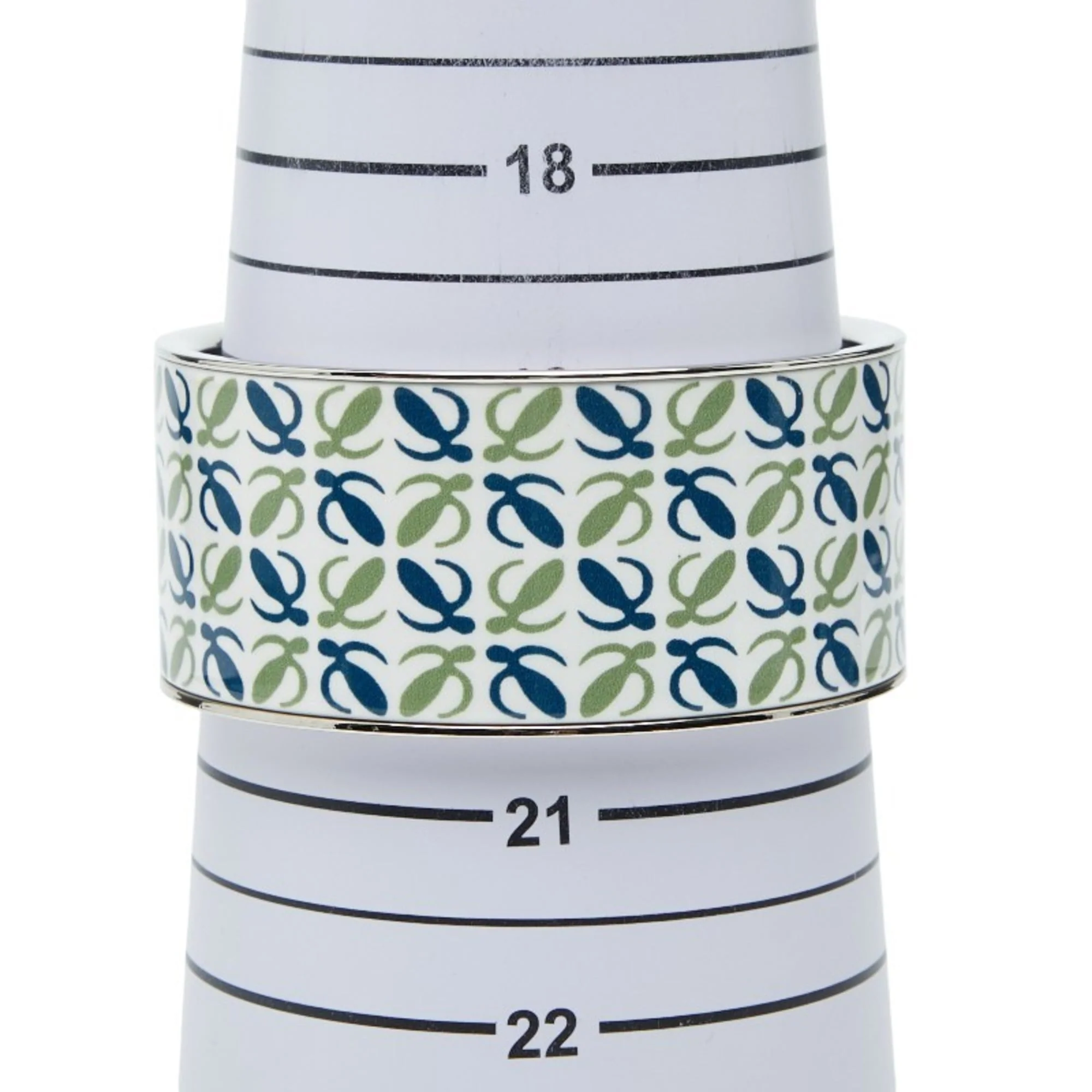 Anagram Bangle Metal Green and Navy and Silver and White Bracelet - Image 5