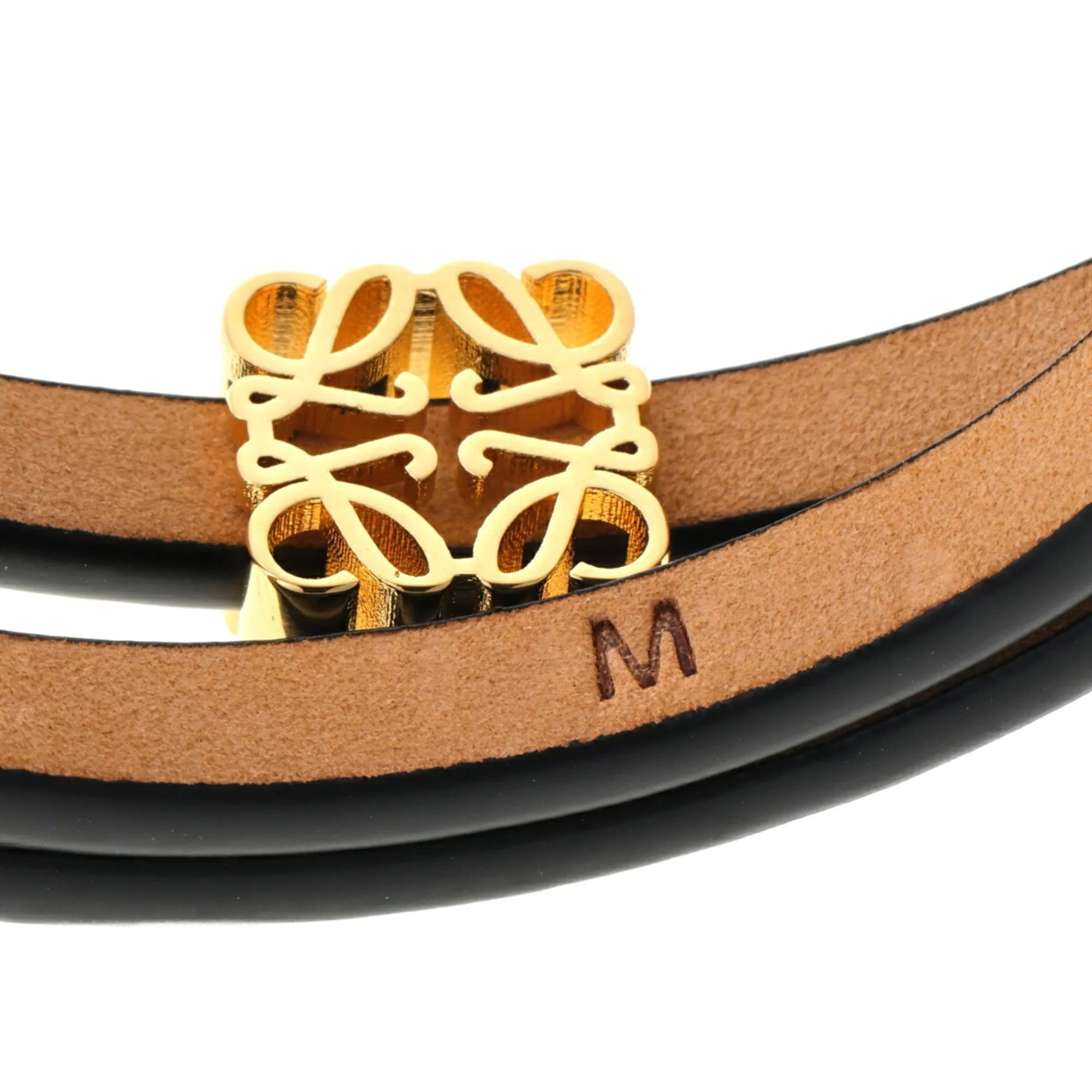 Bangle Bracelet Leather Black - Image 3
