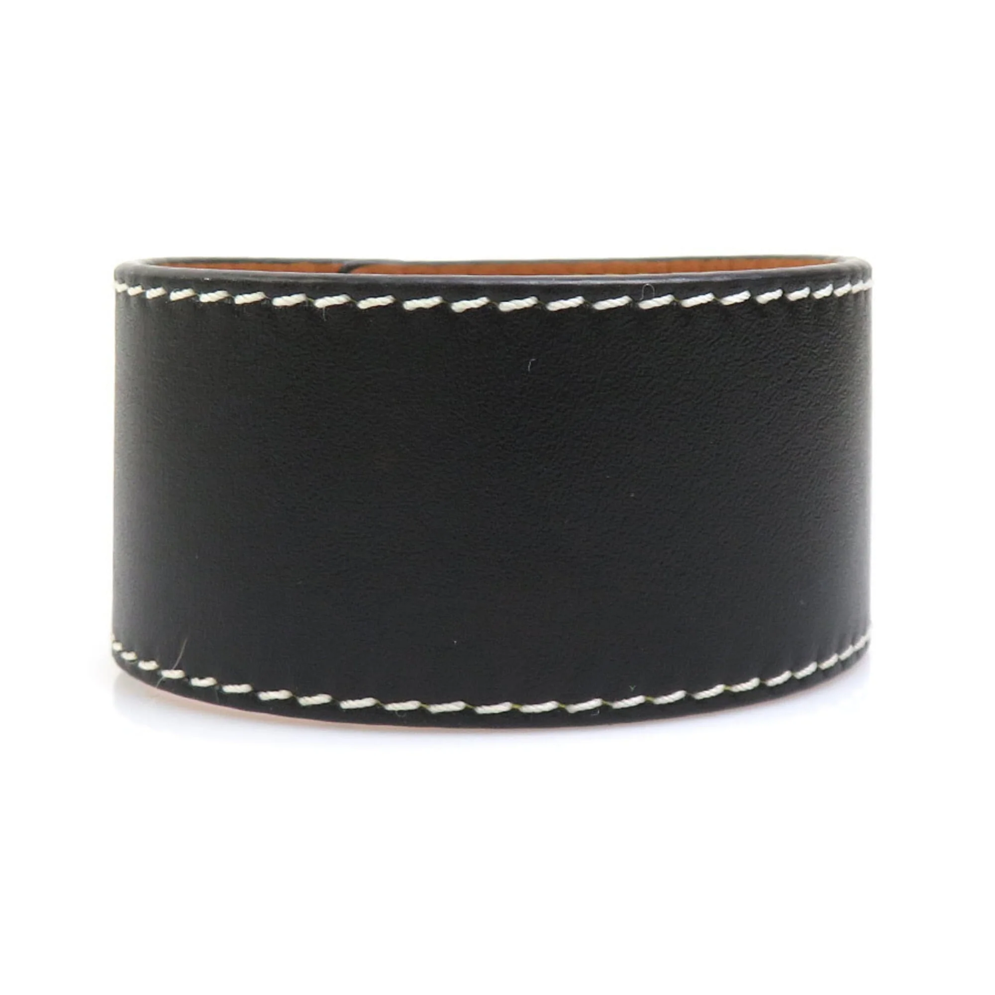 Bracelet Leather and Metal Black and Silver - Image 4