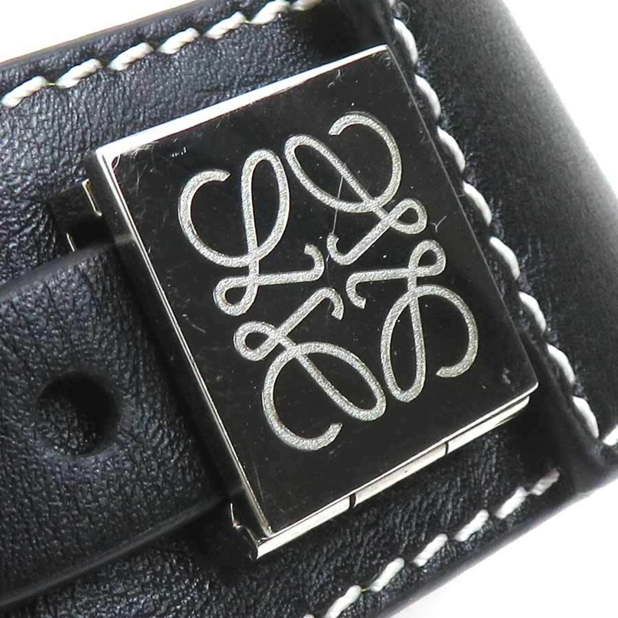 Bracelet Leather and Metal Black and Silver - Image 7