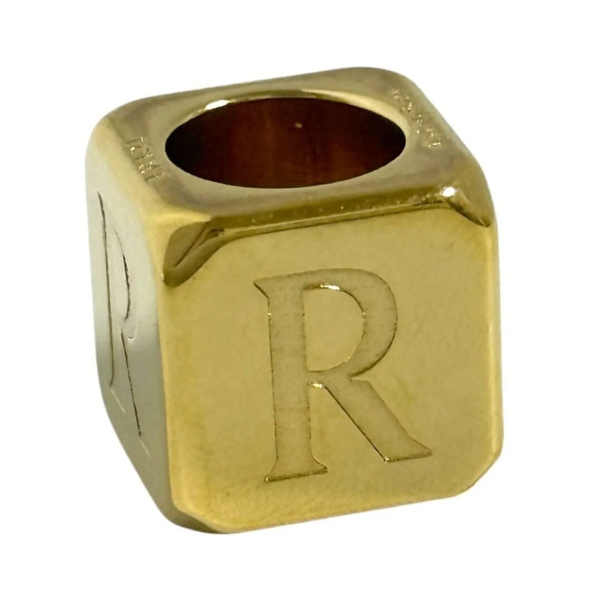 Dice Charm Bracelet Metal Small Initial R