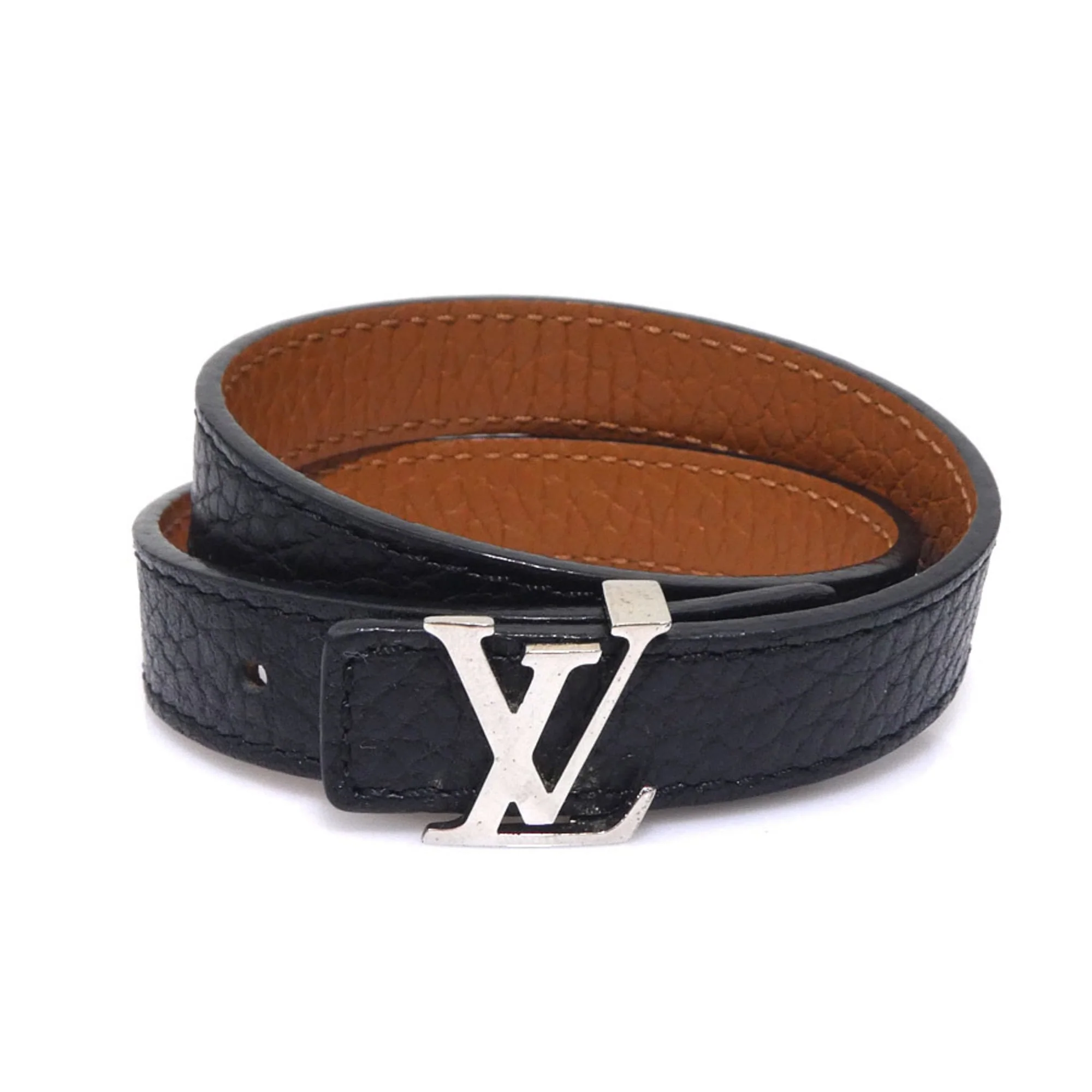 Bracelet Leather and Metal Black