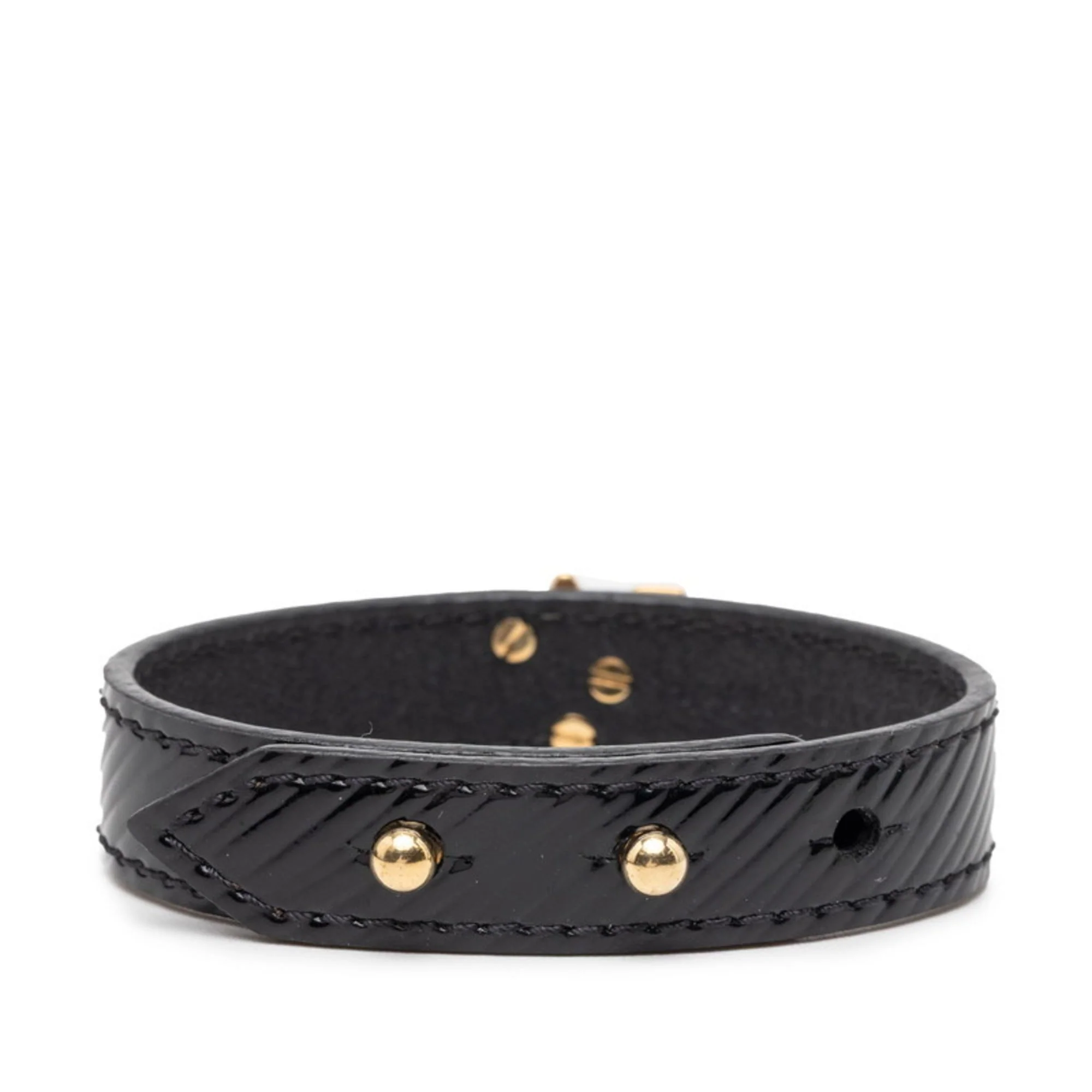 Bracelet Leather Black and Gold - Image 3