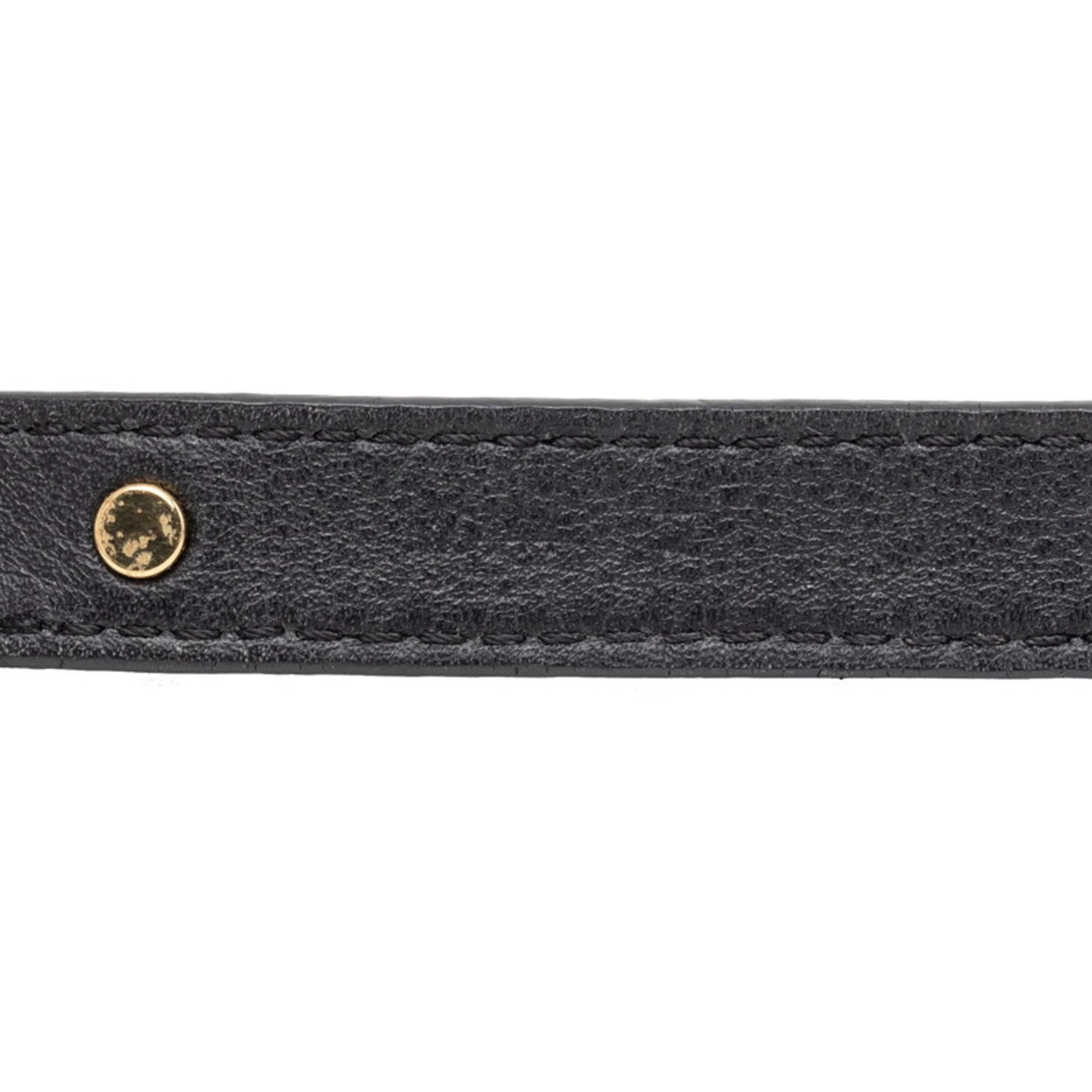 Bracelet Leather Black and Gold - Image 4