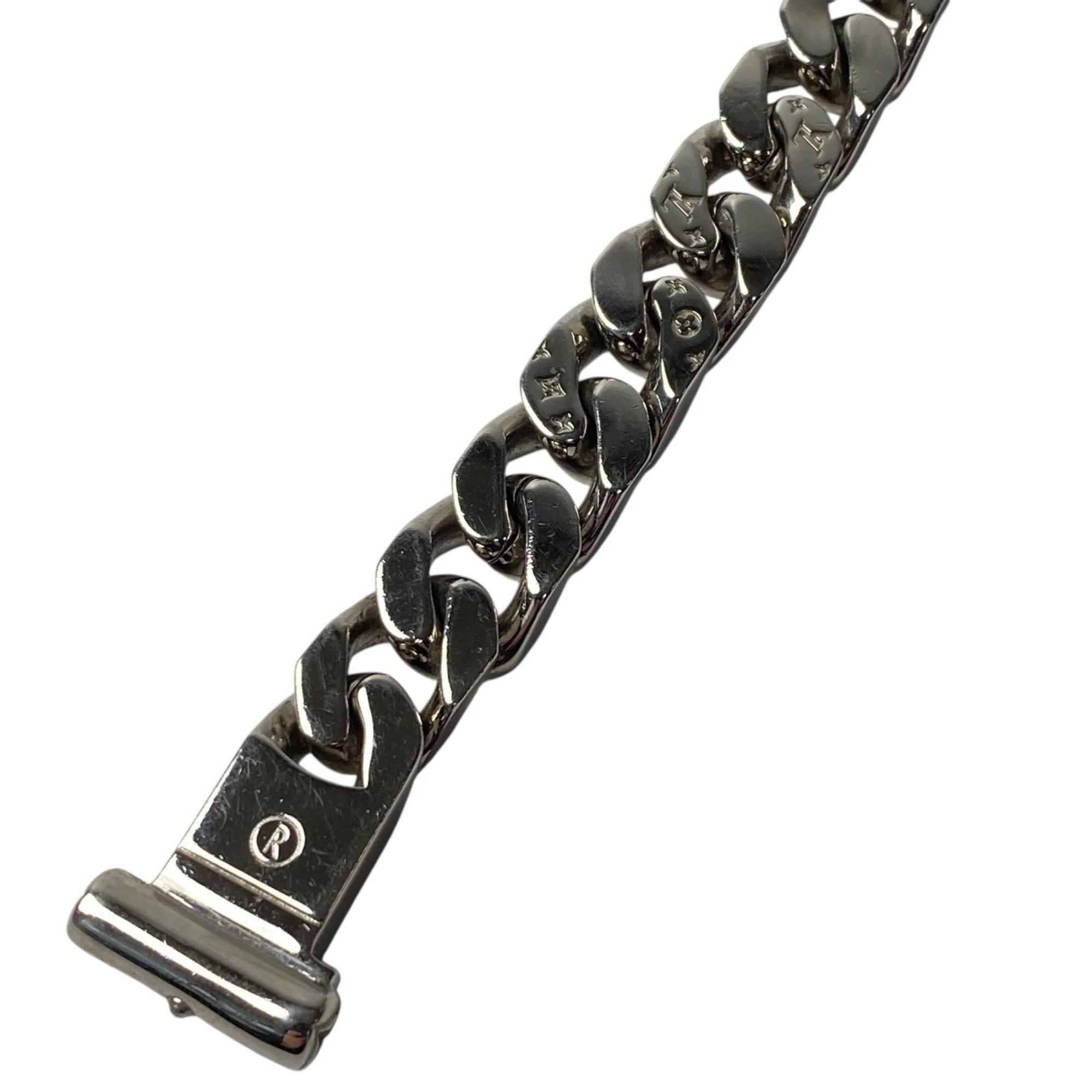 Chain Link Bracelet Silver Metal Medium - Image 8