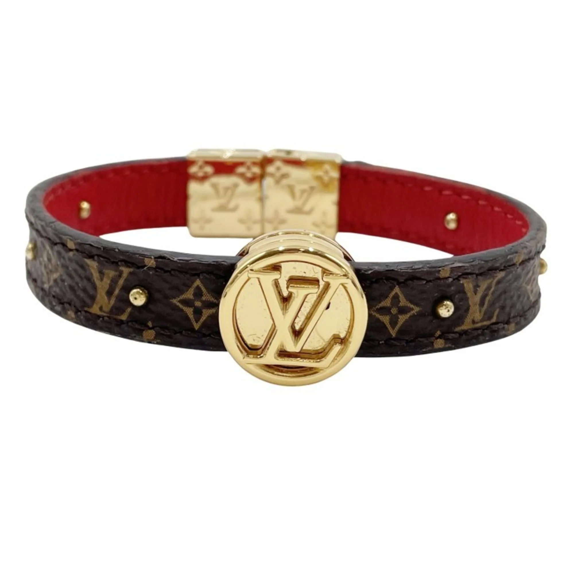 Circle Reversible Bracelet Leather and Monogram Brown Rouge