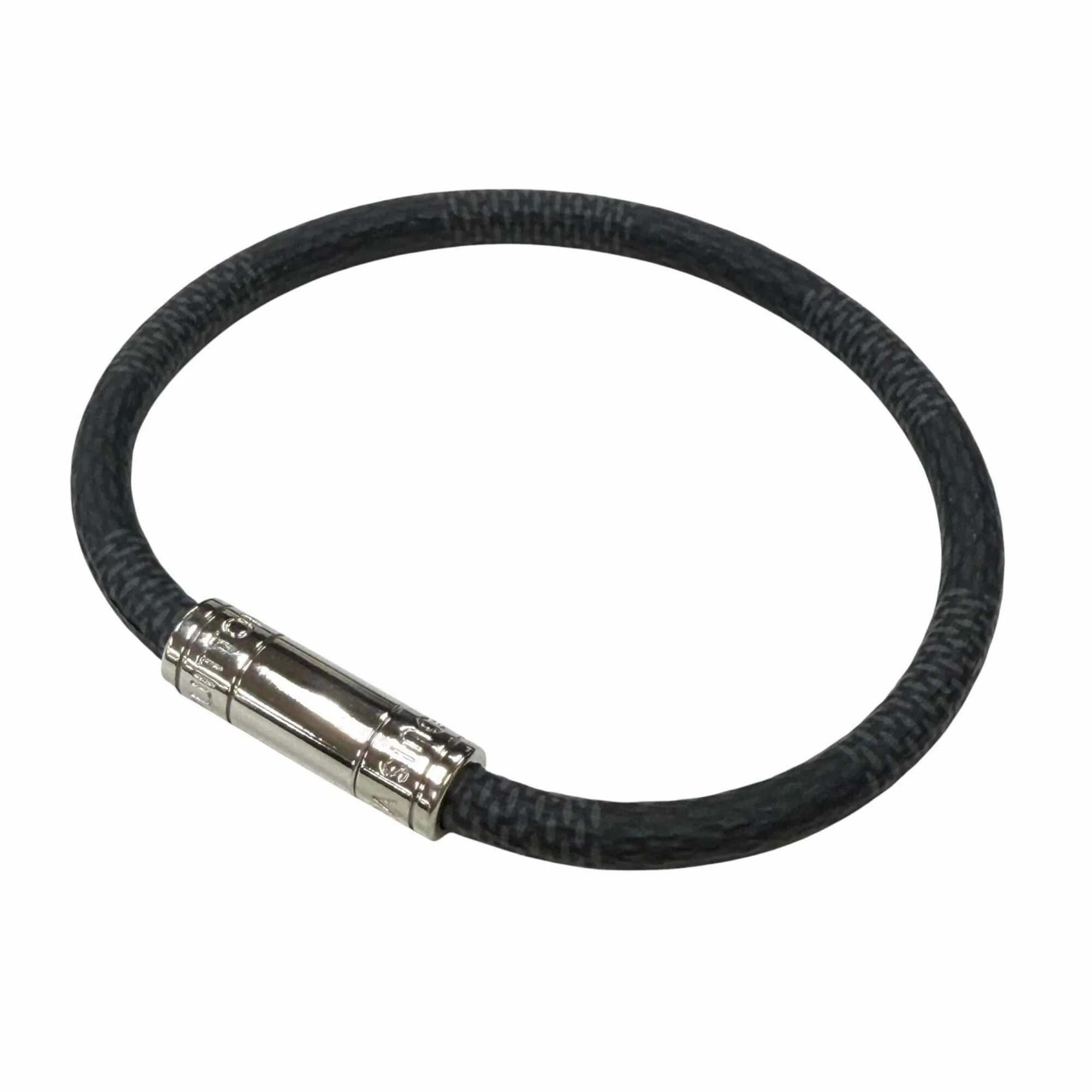 Damier Graphite Bracelet Canvas and Damier Graphite Black Silver
