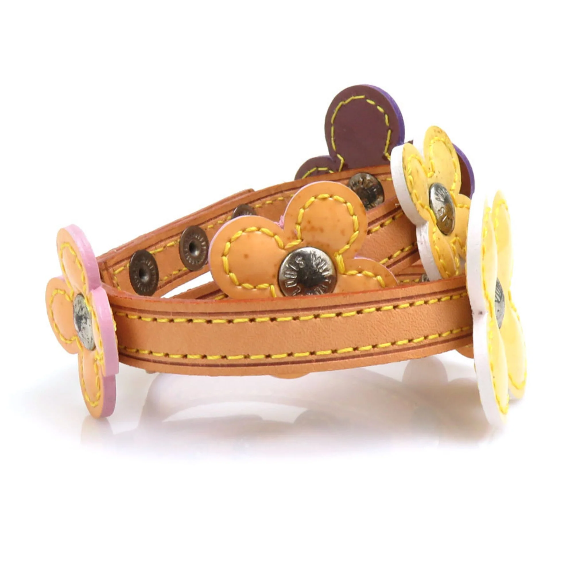 Flower Lexington Bracelet Leather and Patent Leather Beige Multicolor - Image 2