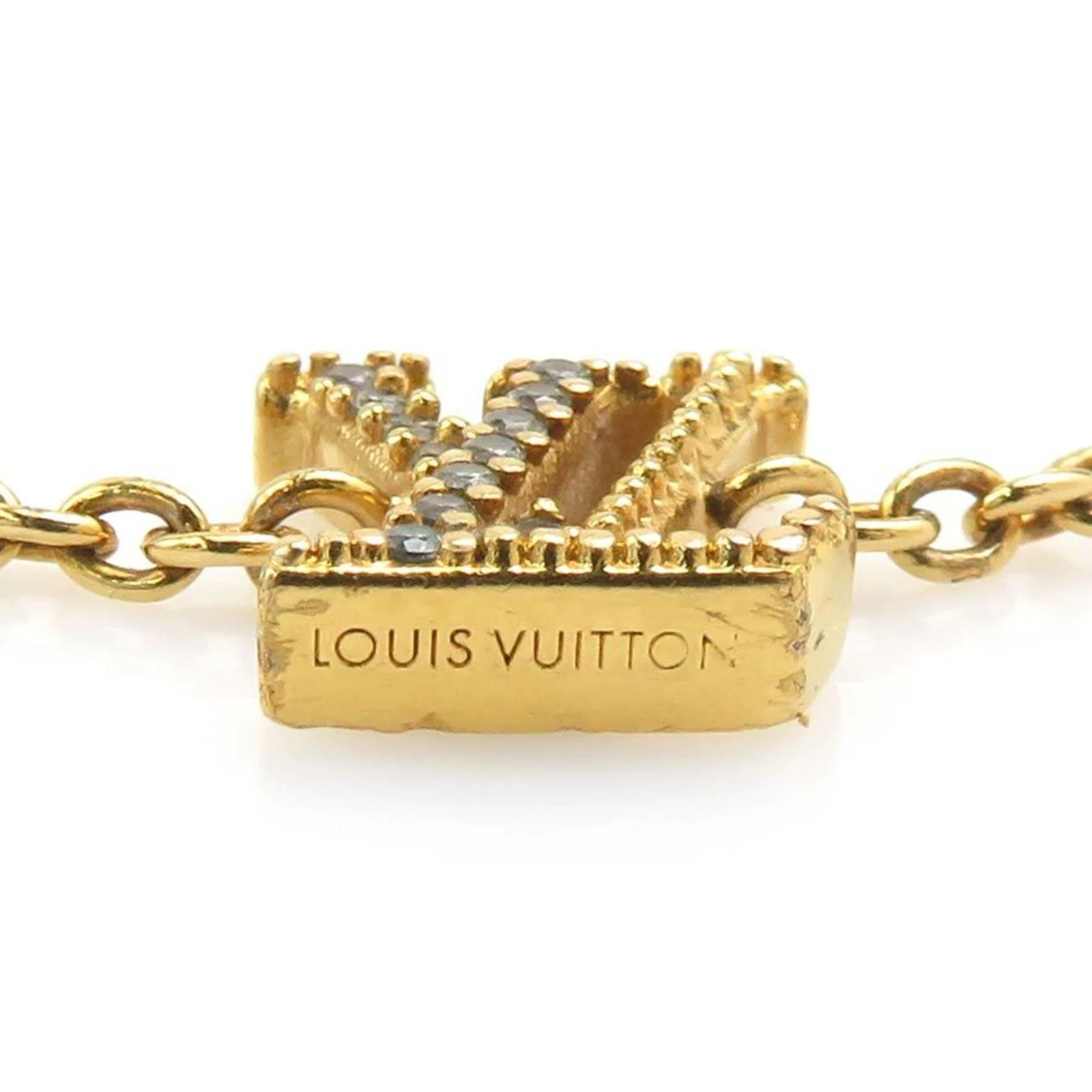 Metal and Rhinestone Bracelet Gold - Image 3