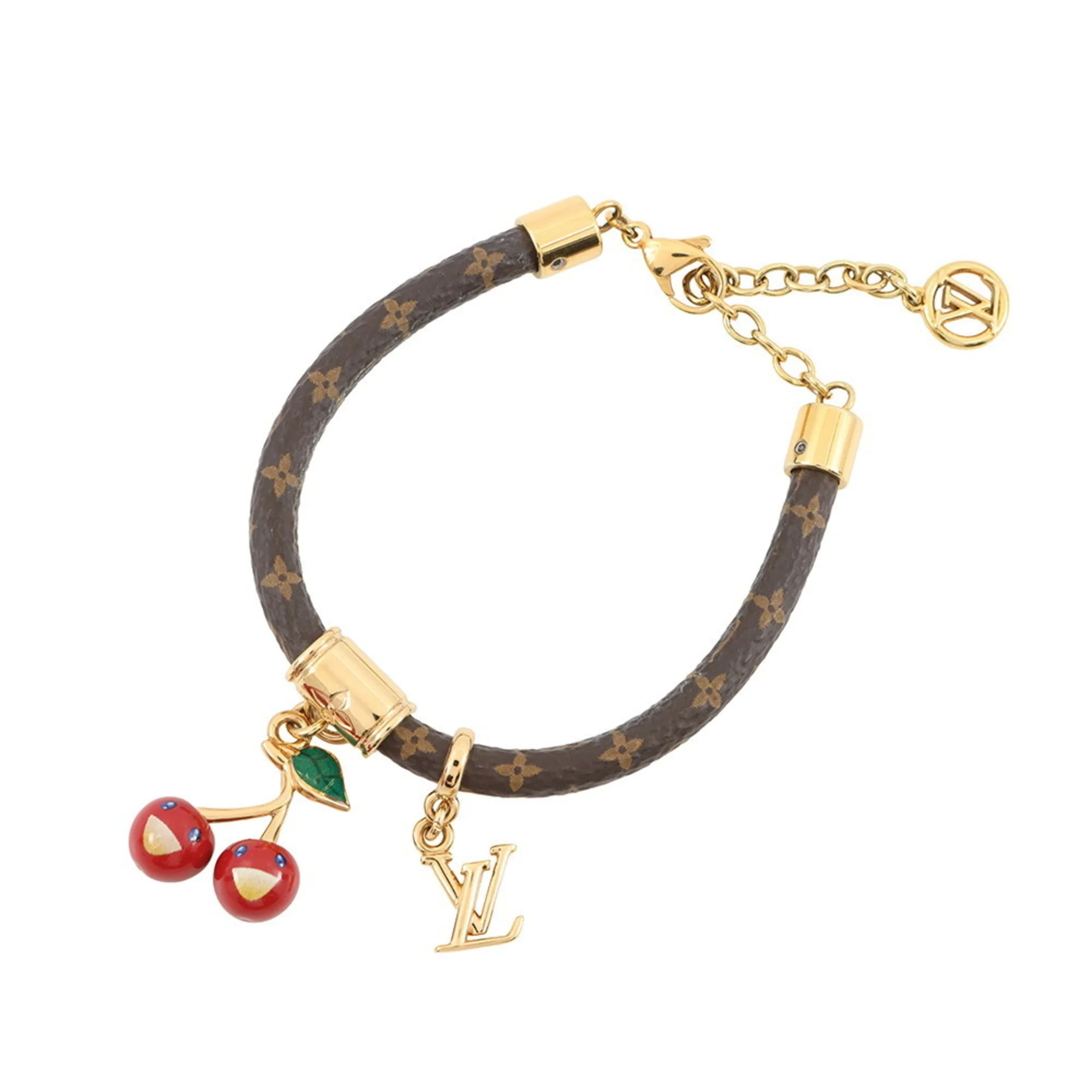 Monogram Bracelet Brown Cherry Gold