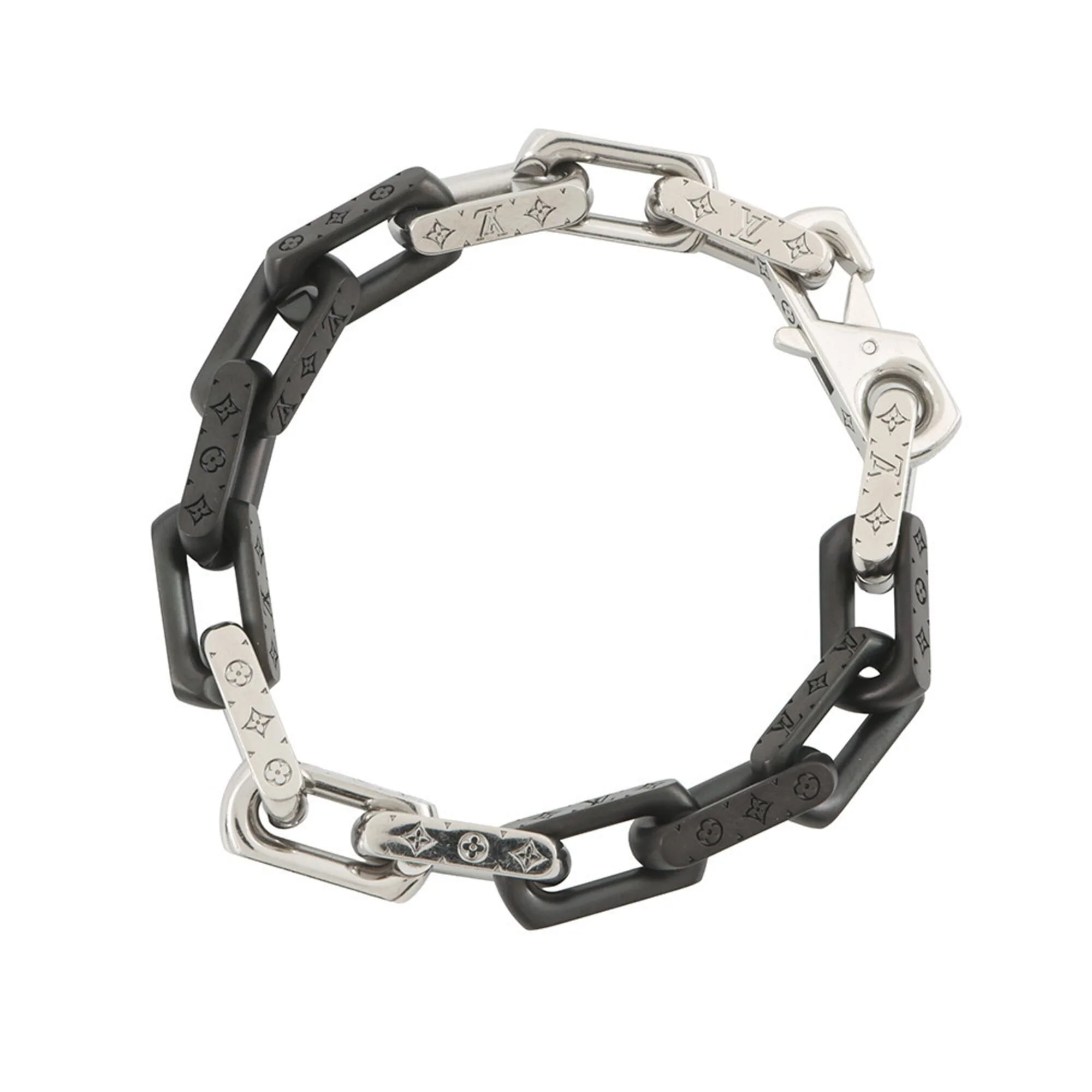 Monogram Bracelet Metal Black and Silver