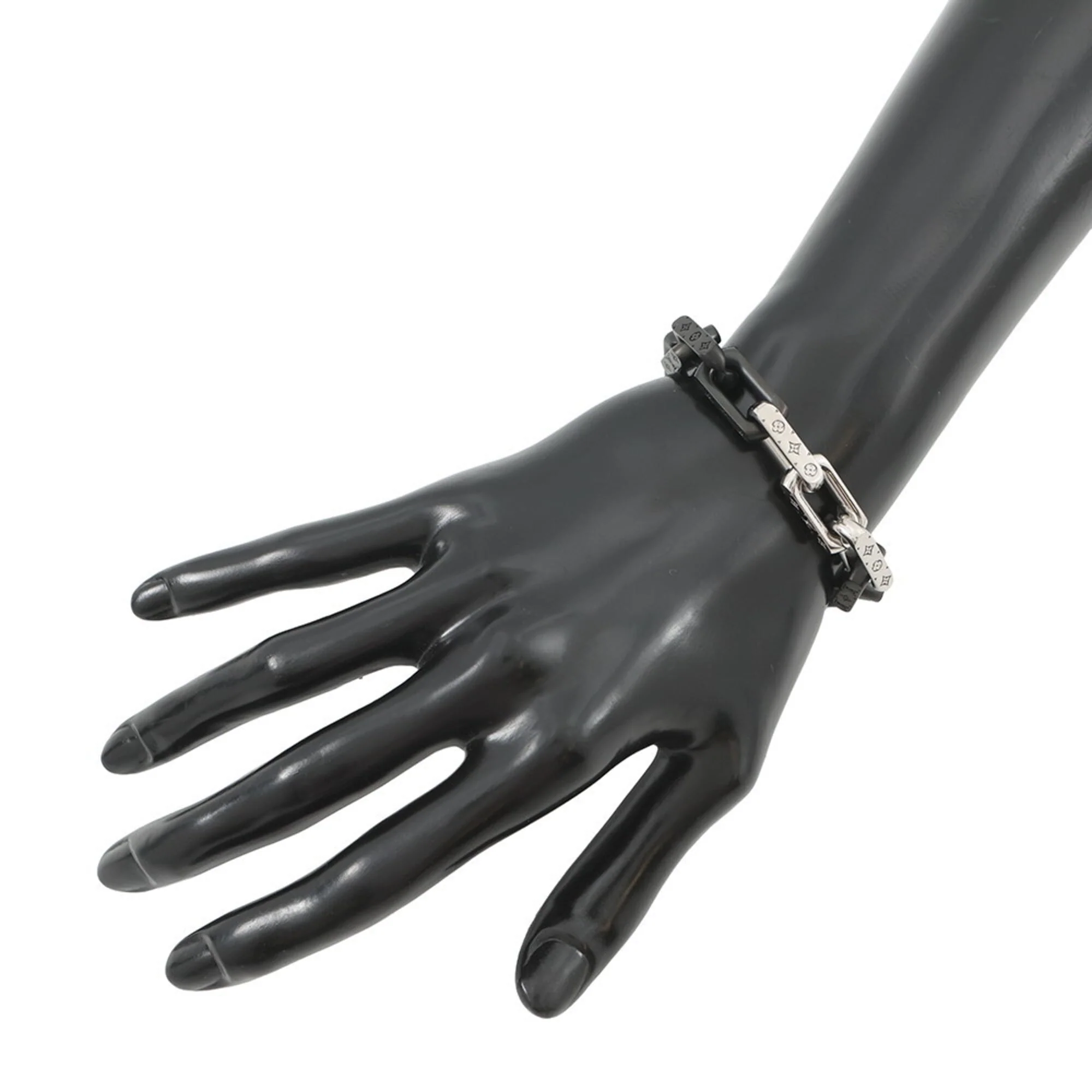Monogram Bracelet Metal Black and Silver - Image 4