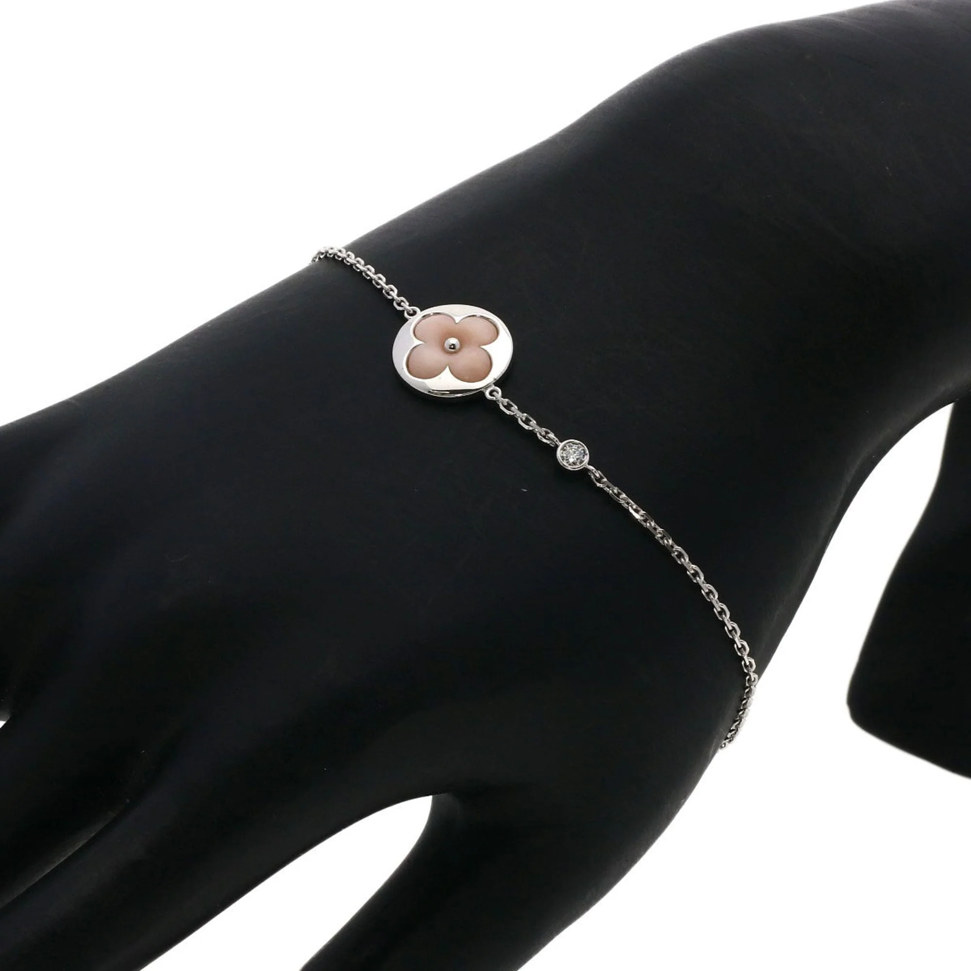 Saint-Nacre Bracelet 18K White Gold with Pink Opal and Diamond - Image 5