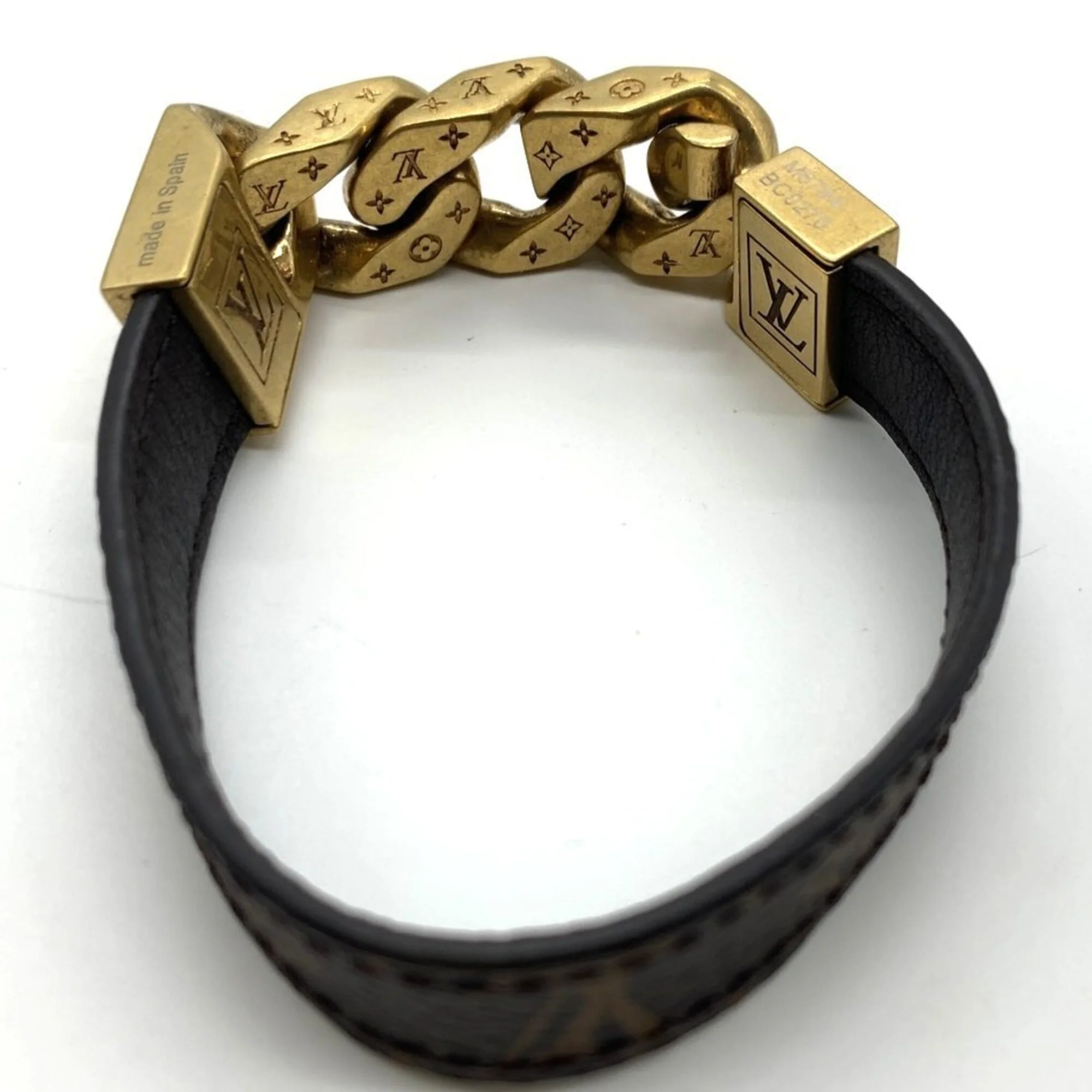 Vintage Monogram Bracelet Monogram and Metal Brown - Image 2