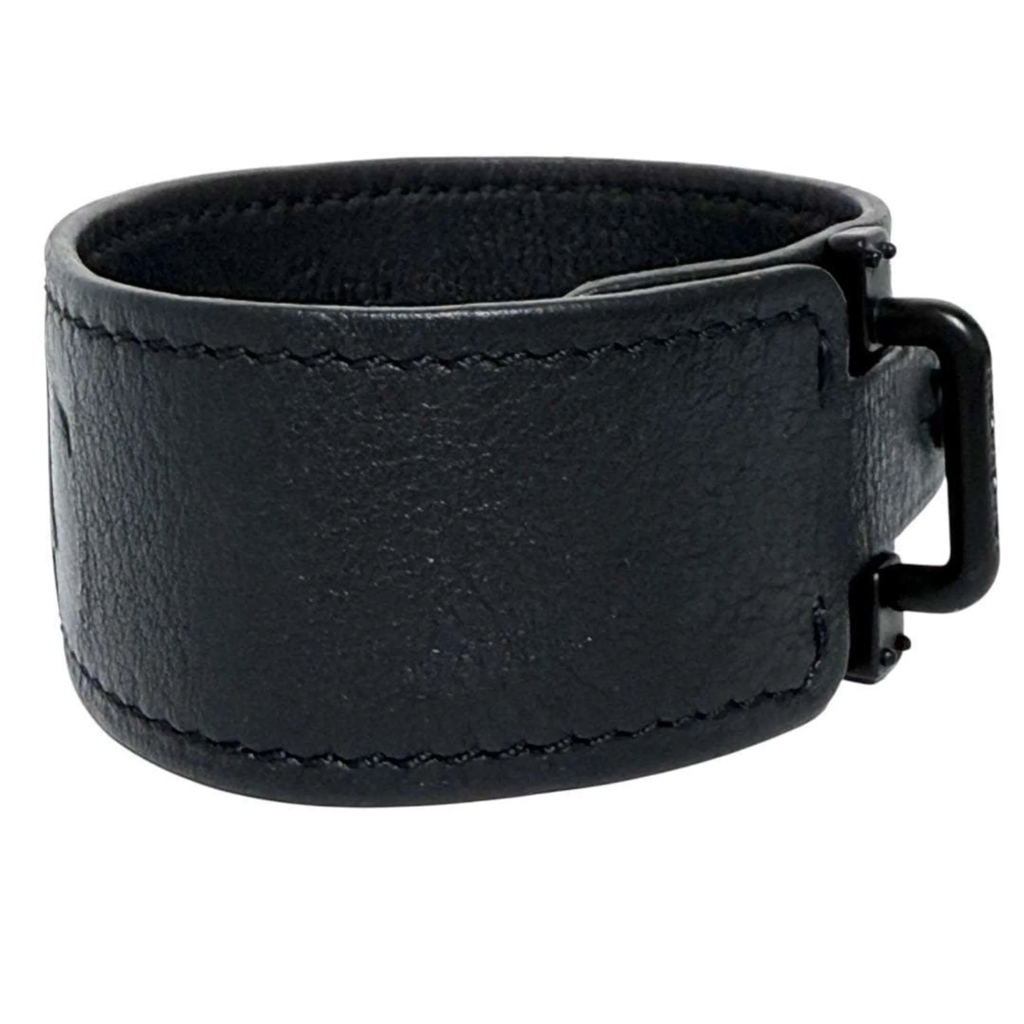 Wide Bracelet Leather Black - Image 3