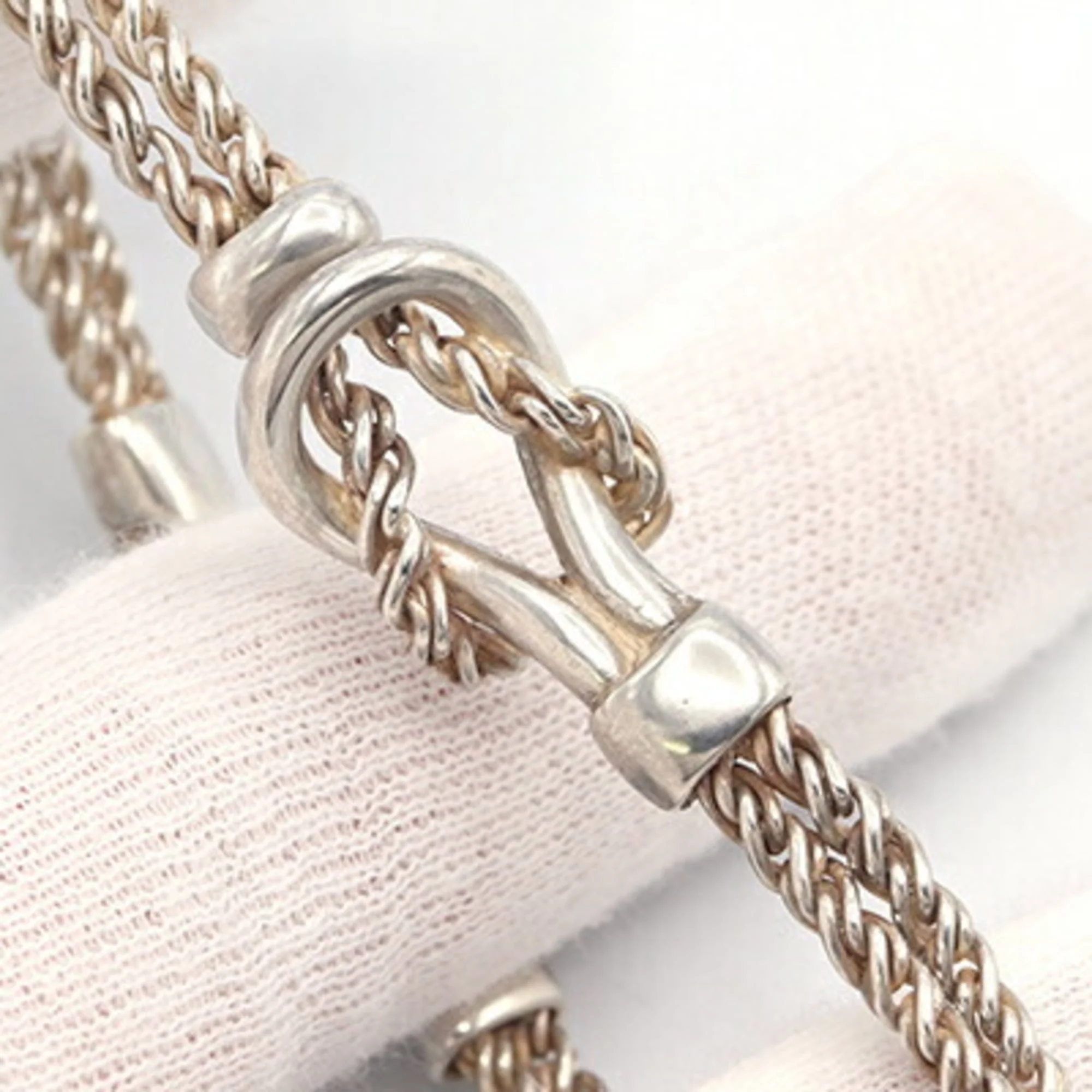 Center Knot Double Rope Bracelet Sterling Silver - Image 6