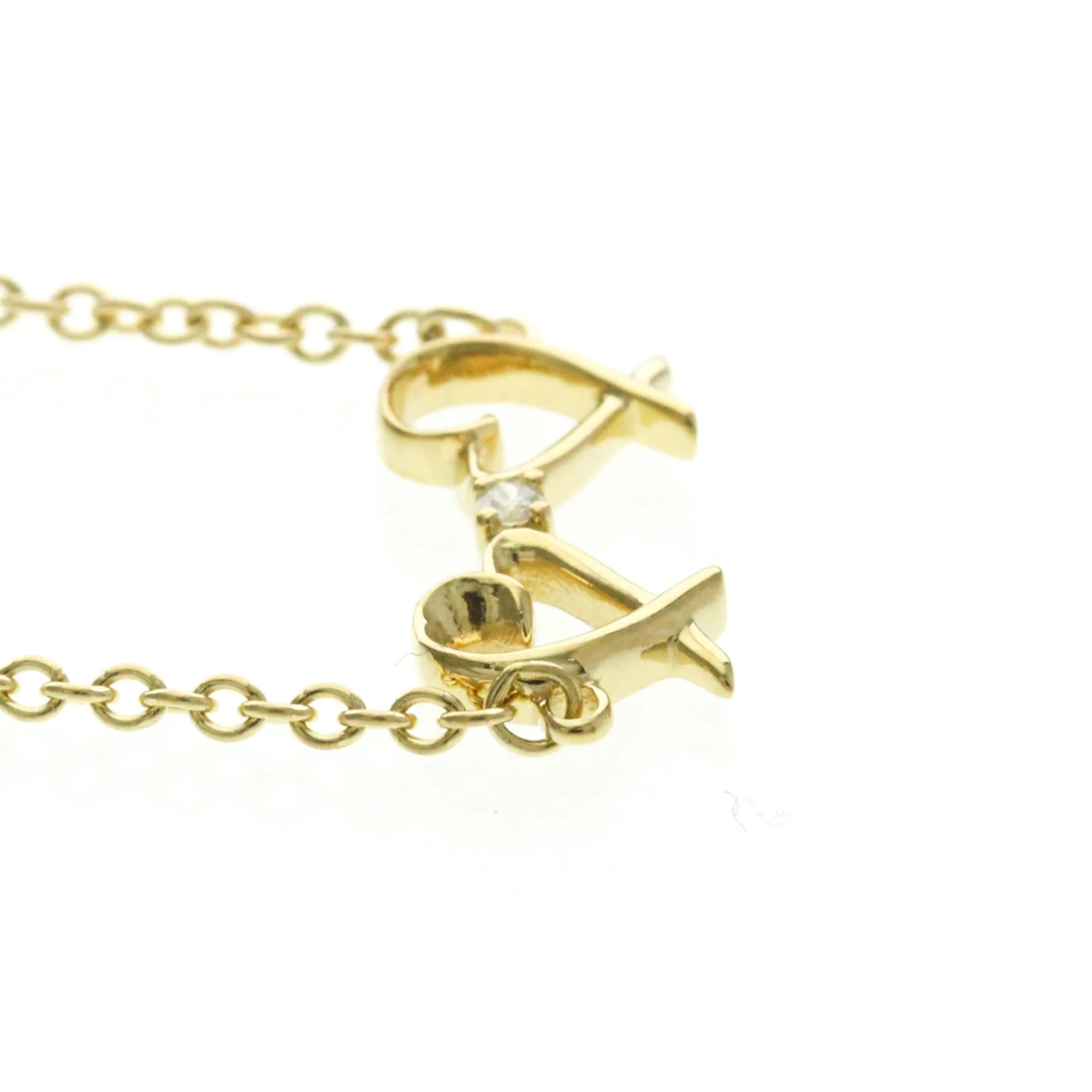 Double Loving Heart Bracelet 18K Yellow Gold with Diamond - Image 5