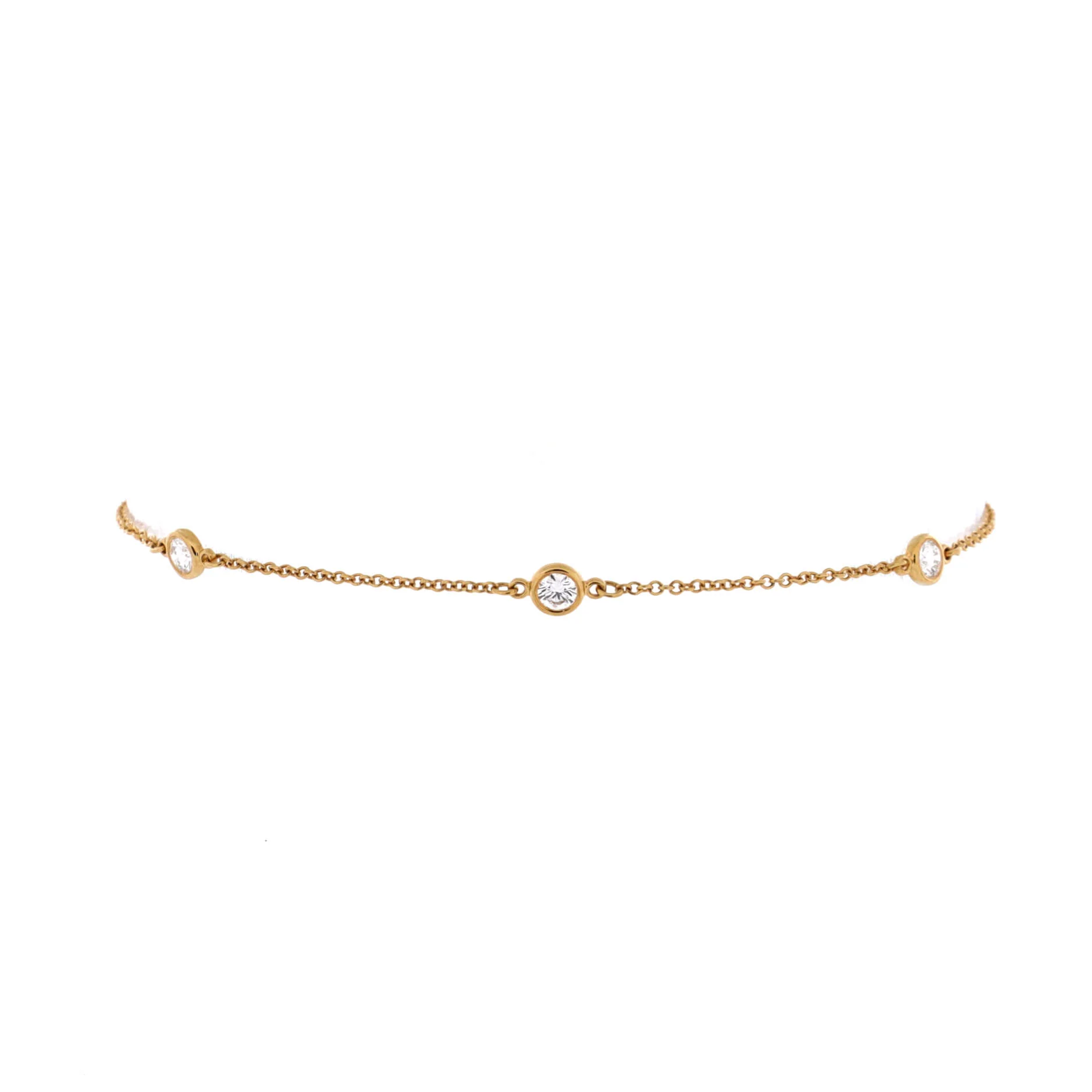 Elsa Peretti Diamonds By The Yard 5 Stone Bracelet 18K Yellow Gold with Diamonds