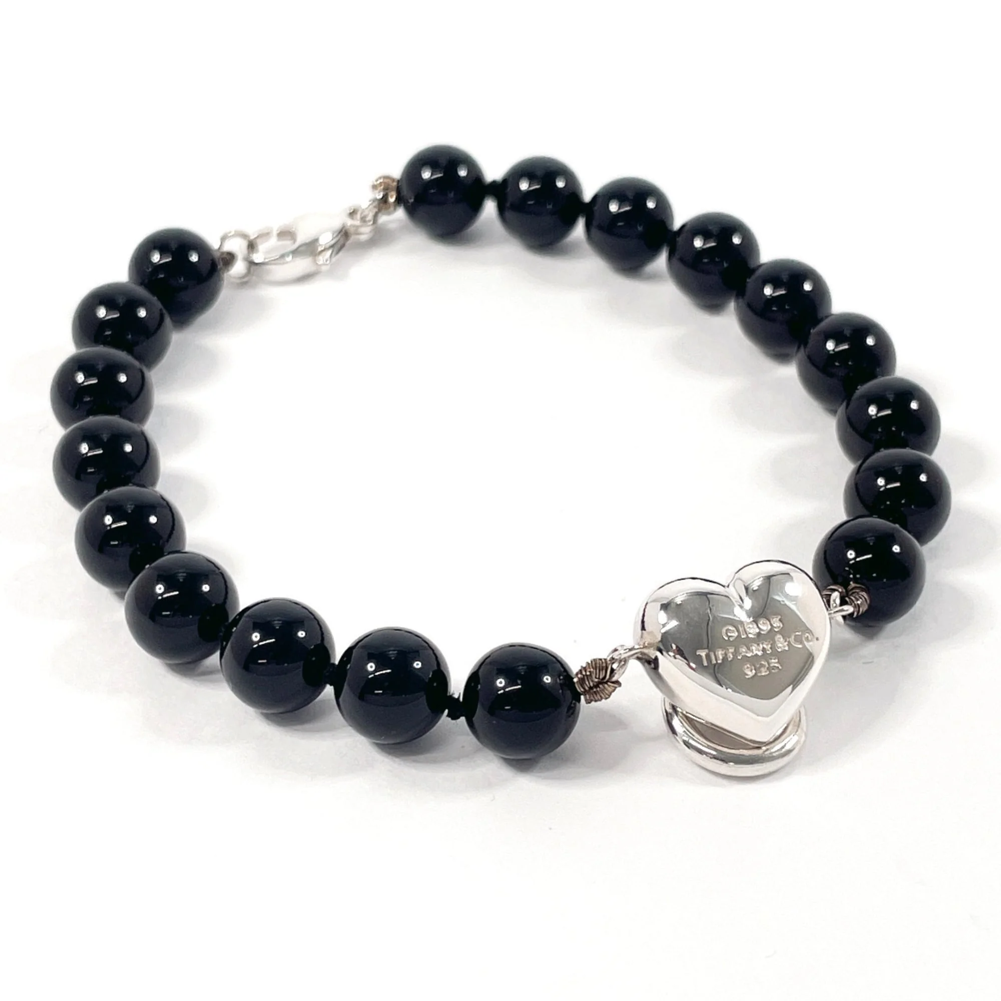 Heart Knock Bracelet Sterling Silver with Onyx - Image 3