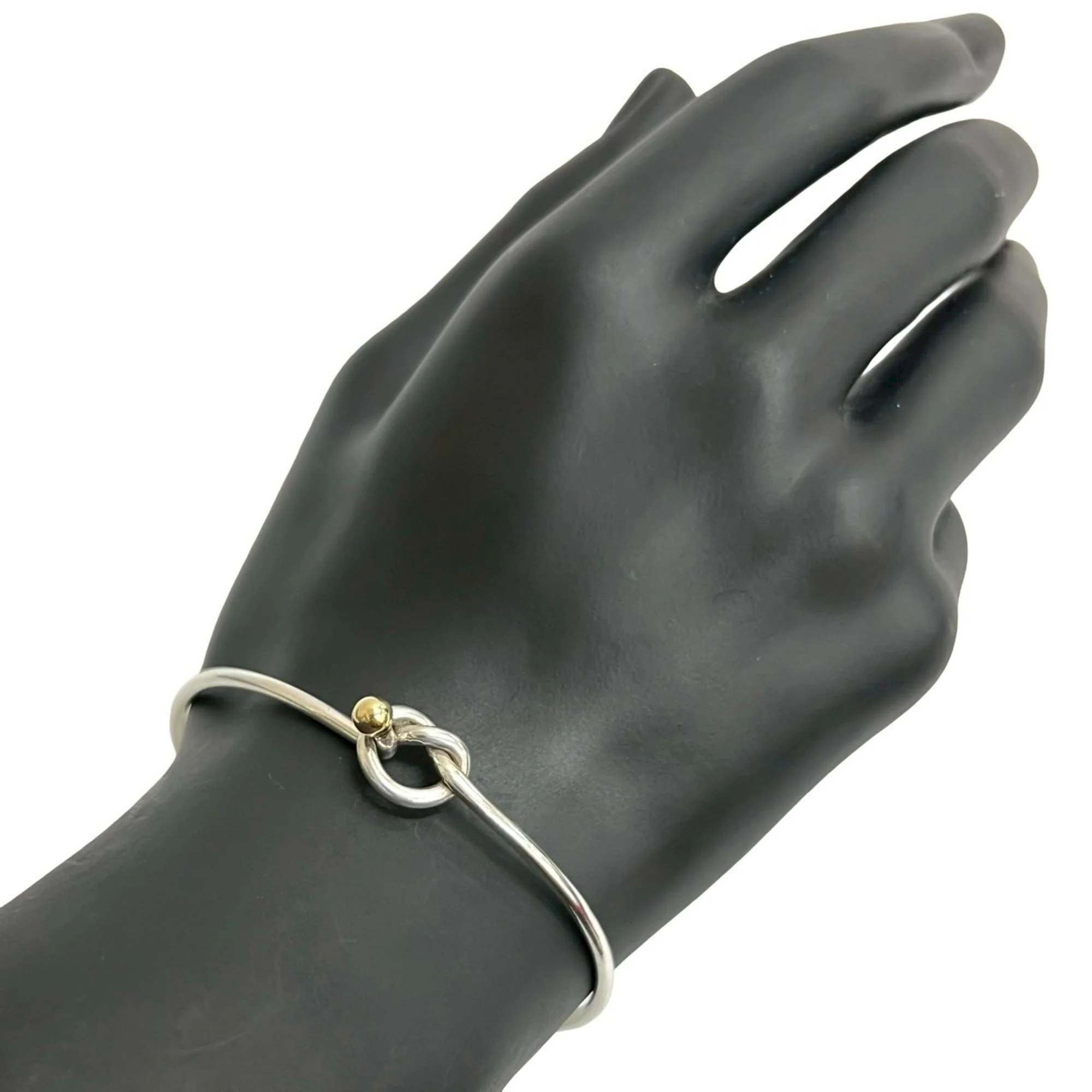 Hook and Eye Love Knot Bracelet Sterling Silver and 18K Yellow Gold - Image 2