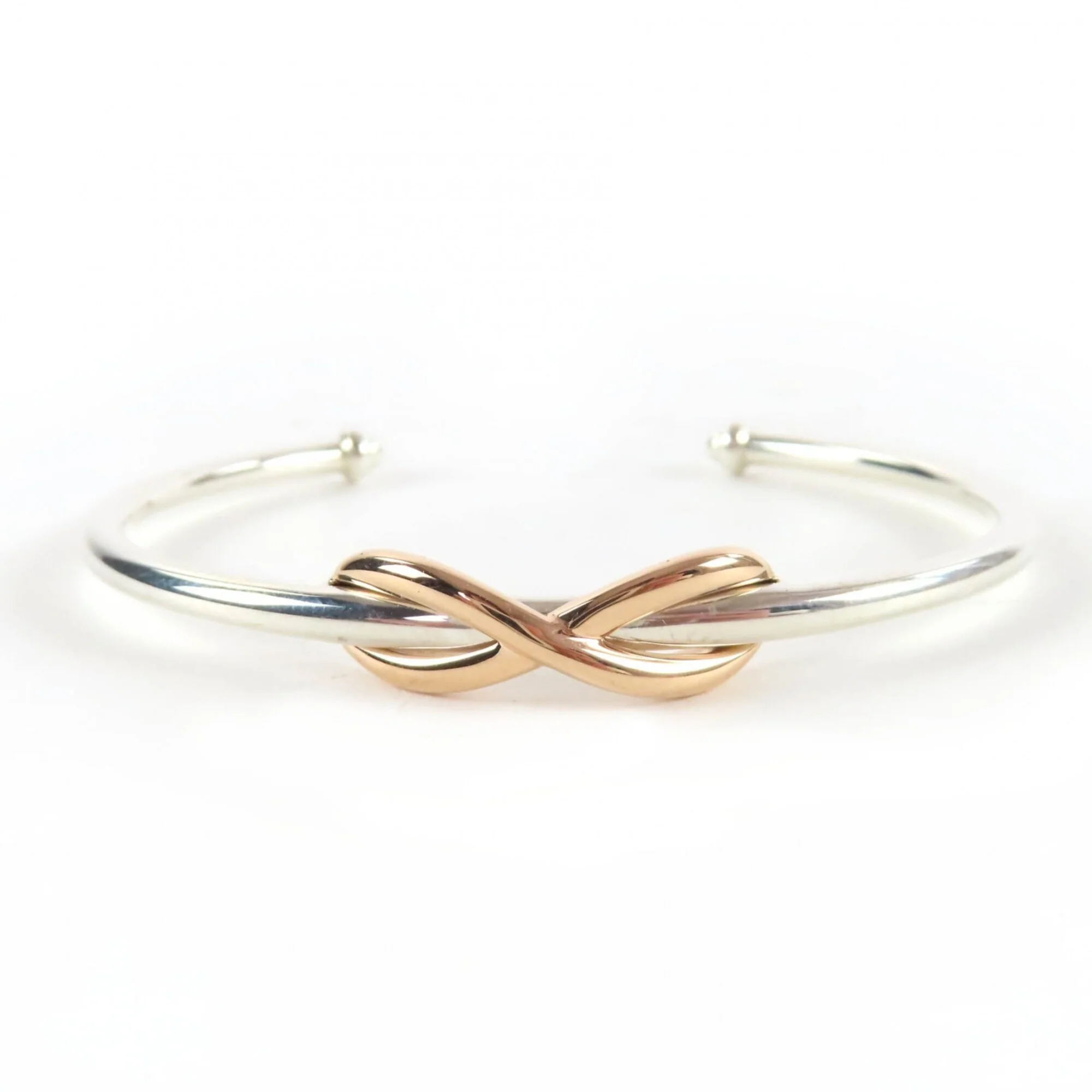 Infinity Bangle 18K Yellow Gold and Sterling Silver Bracelet