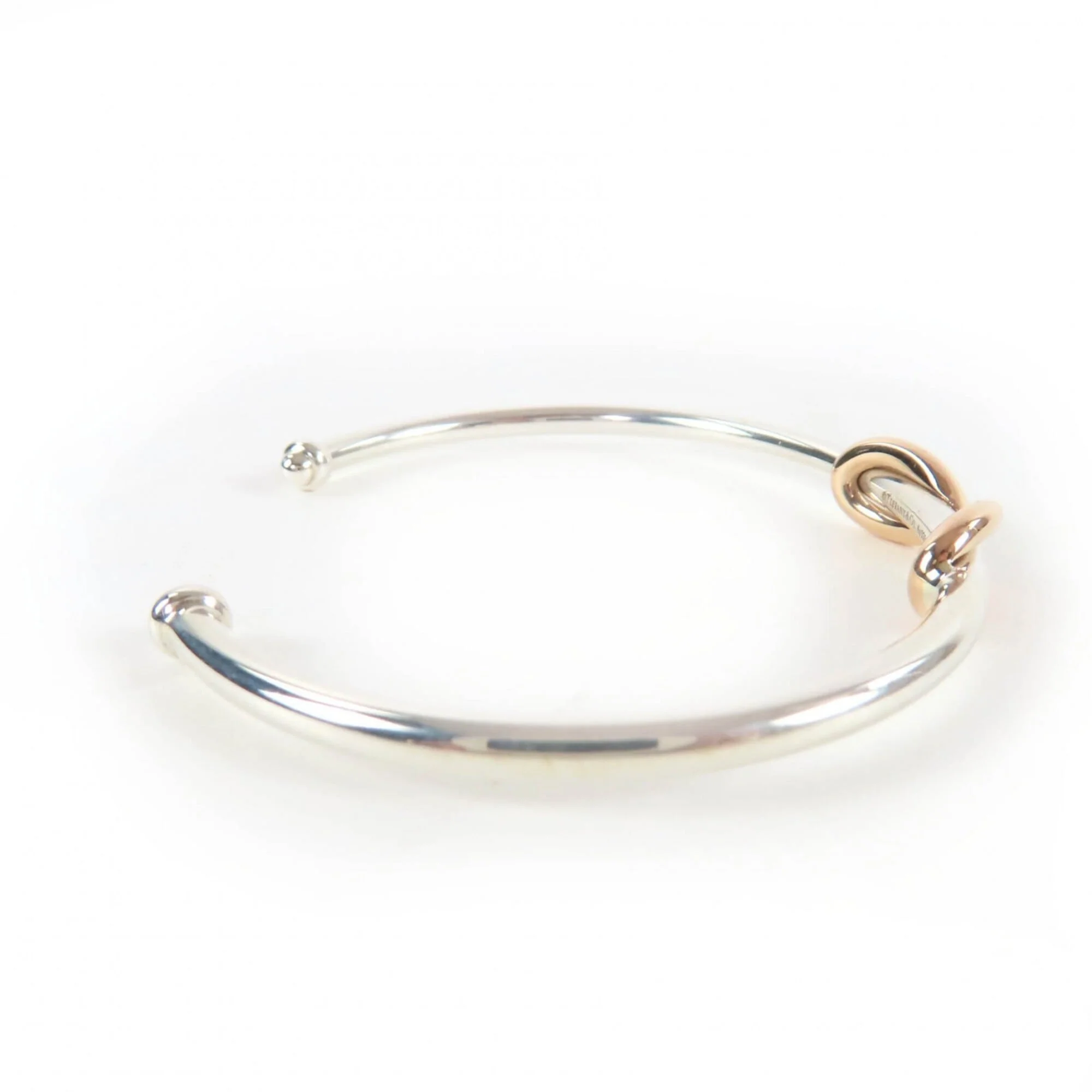 Infinity Bangle 18K Yellow Gold and Sterling Silver Bracelet - Image 5